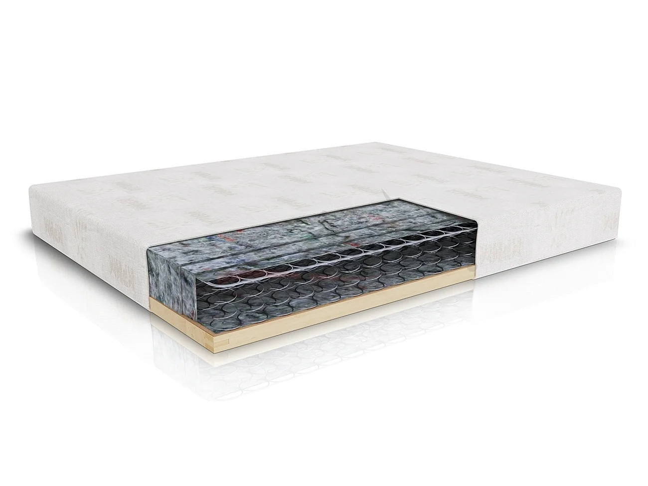 Materasso a Molle Bonnell con Rete Integrata, Struttura in Legno, Imbottitura in Fibre di Cotone, Altezza 23 cm 140x200 cm MMI