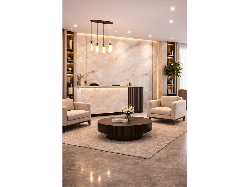 Panneau mural effet marbre Protocole Home, 122 x 260 cm, polyéthylène 3 mm