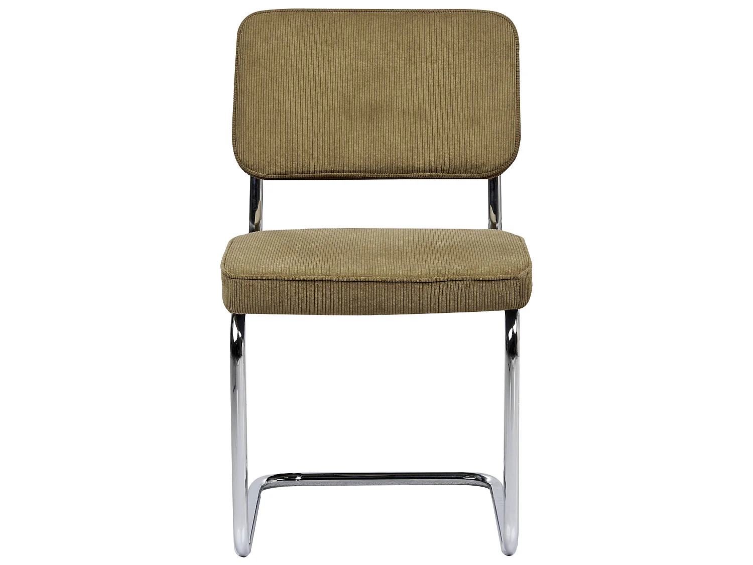 Lot de 2 chaises de salle à manger IRWIN Velours côtelé Vert olive