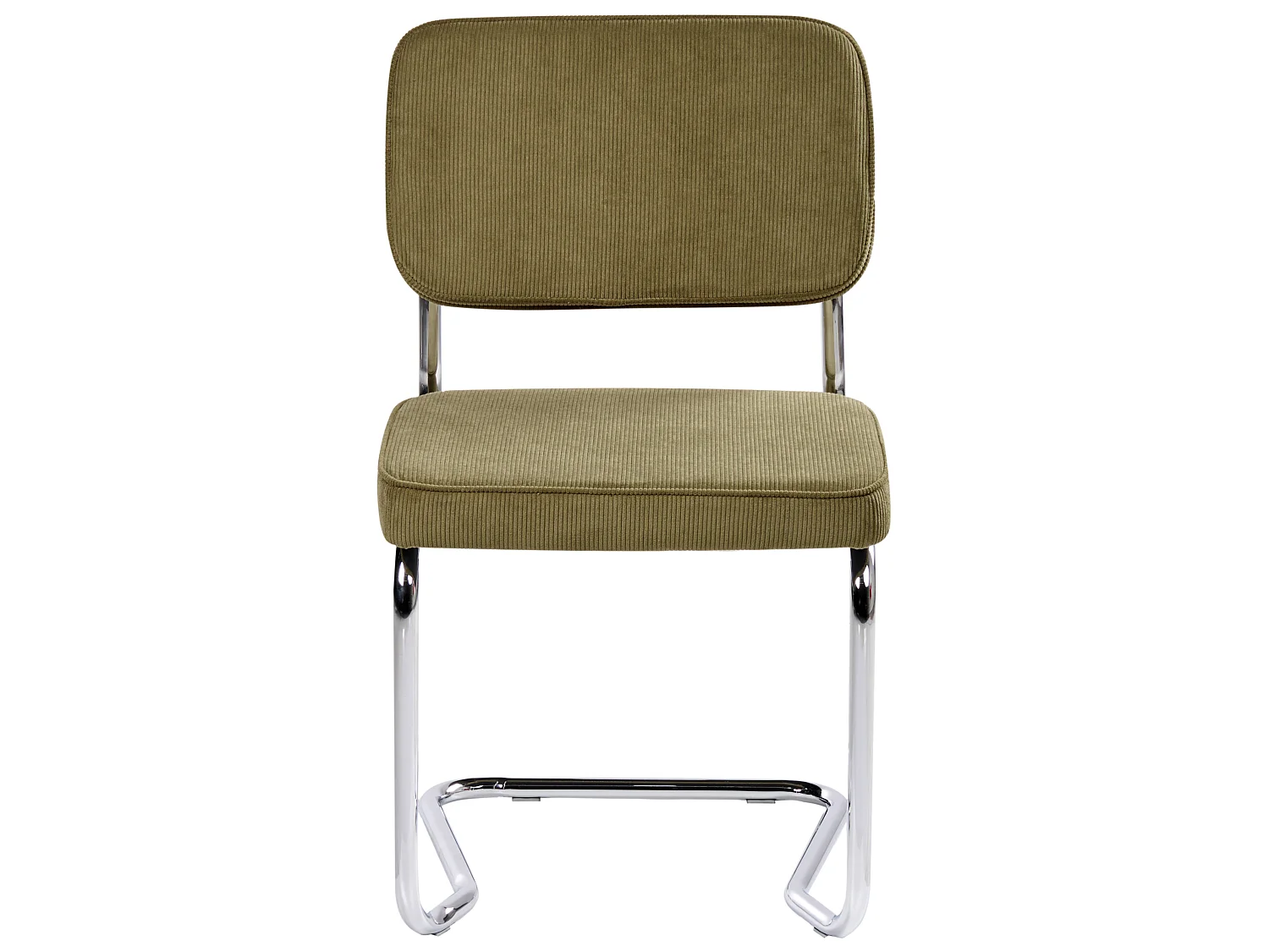Lot de 2 chaises de salle à manger IRWIN Velours côtelé Vert olive