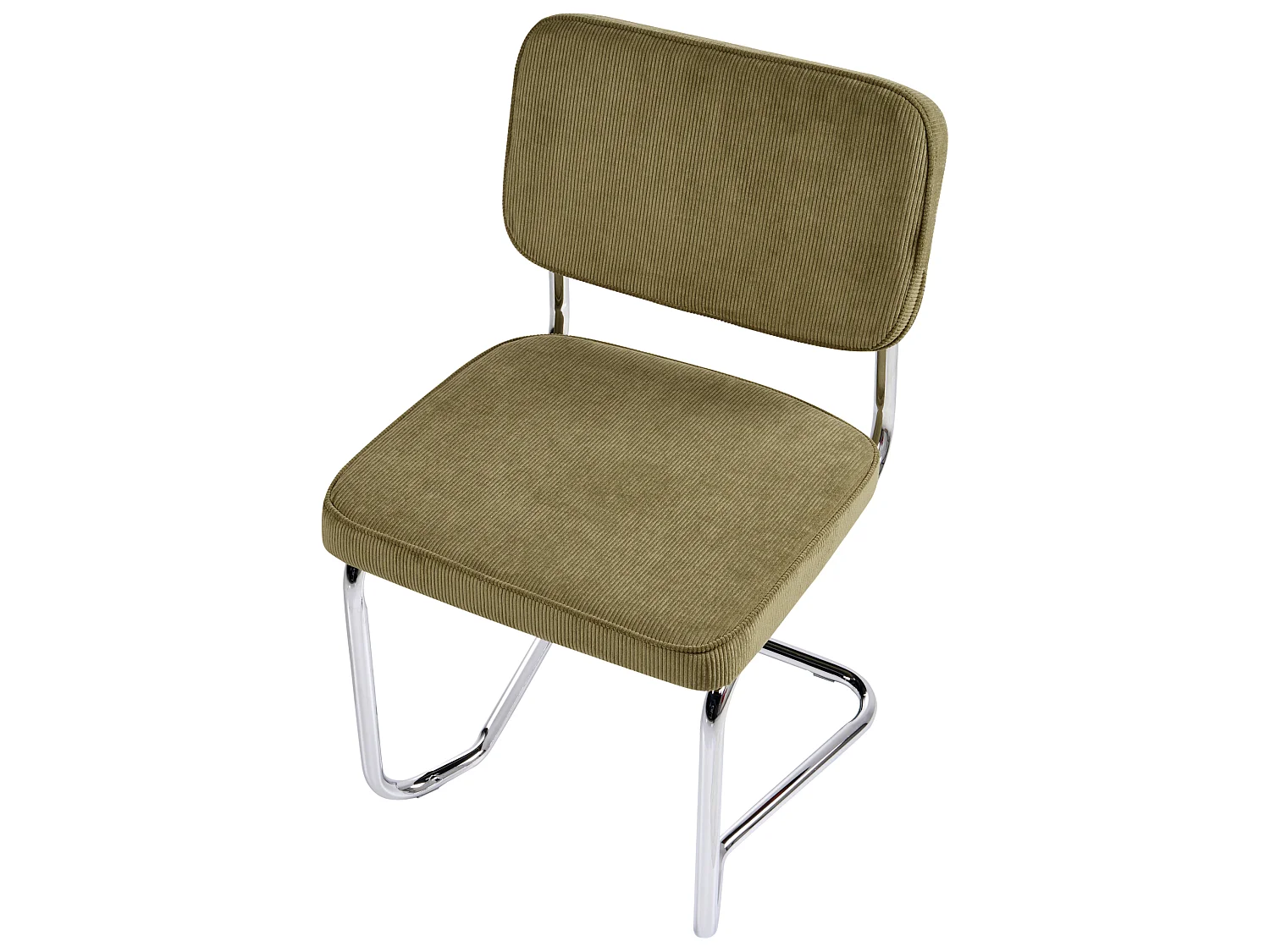 Lot de 2 chaises de salle à manger IRWIN Velours côtelé Vert olive