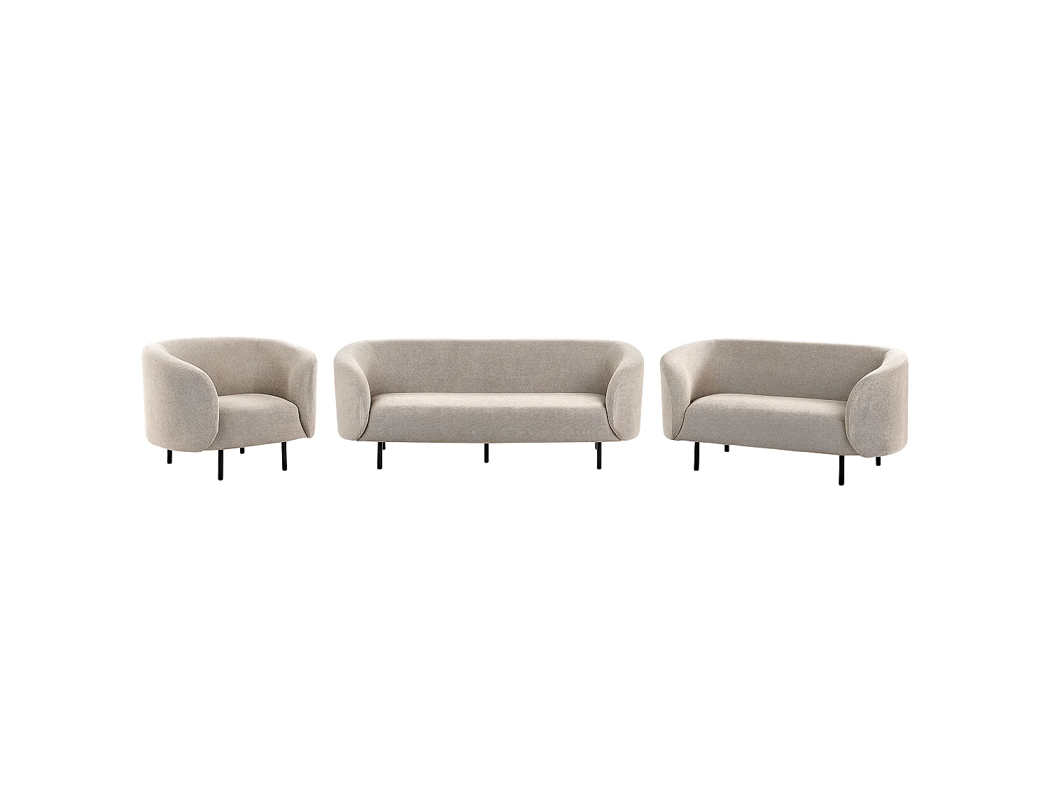 Ensemble de salon LOEN Tissu Taupe 6 places