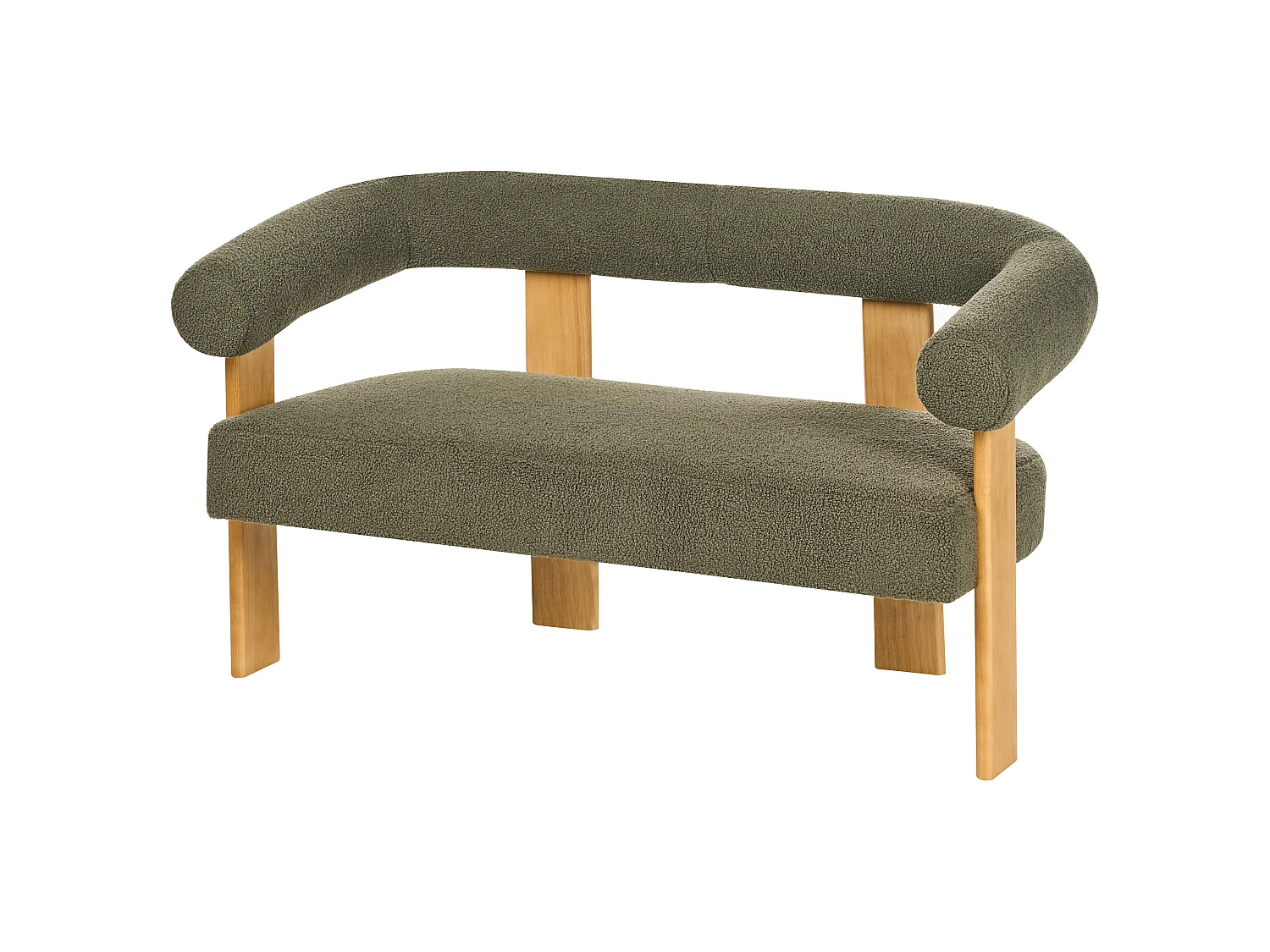 Ensemble de salon ILBRO Bouclé Vert/ Marron clair