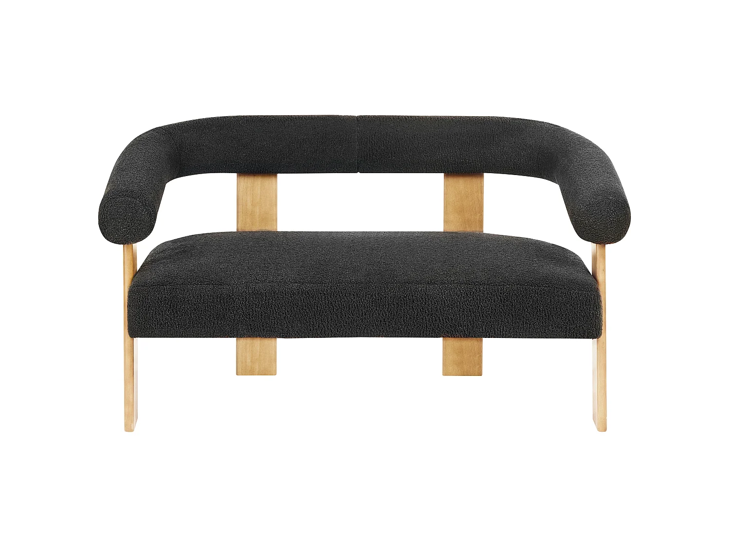Ensemble de salon ILBRO Bouclé Noir/ Marron clair