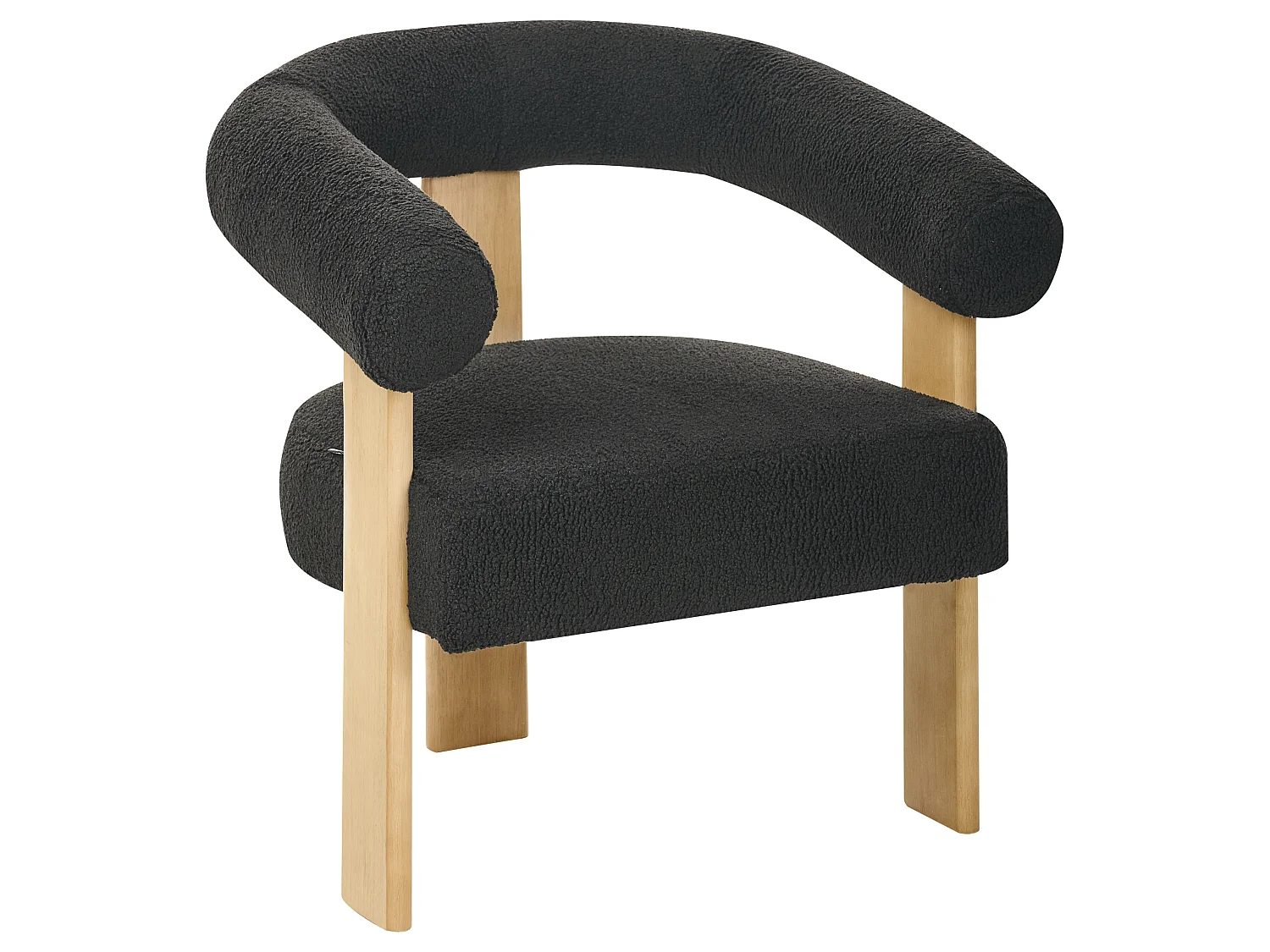 Ensemble de salon ILBRO Bouclé Noir/ Marron clair