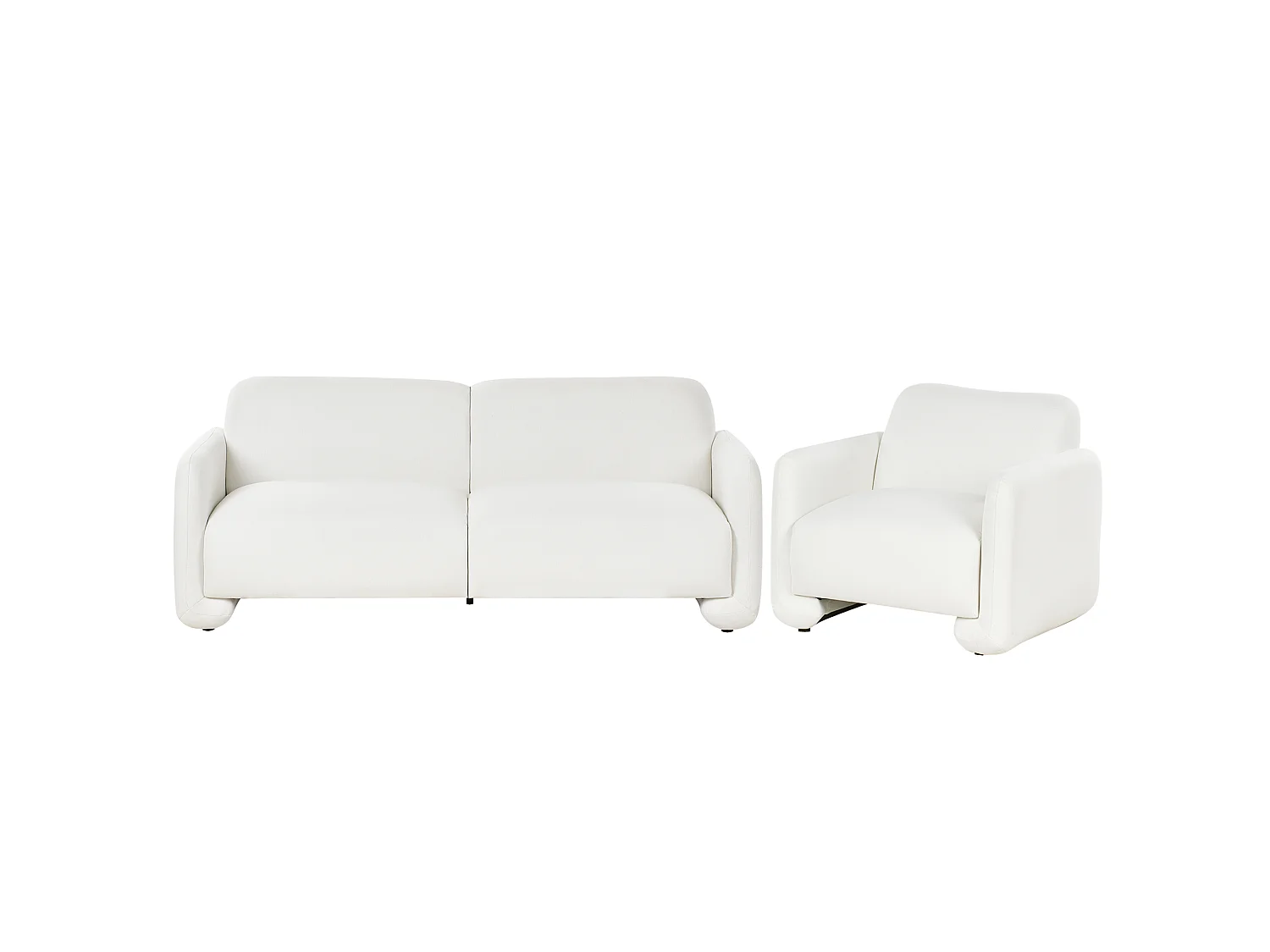 Ensemble de salon SALAND Tissu Blanc 4 places
