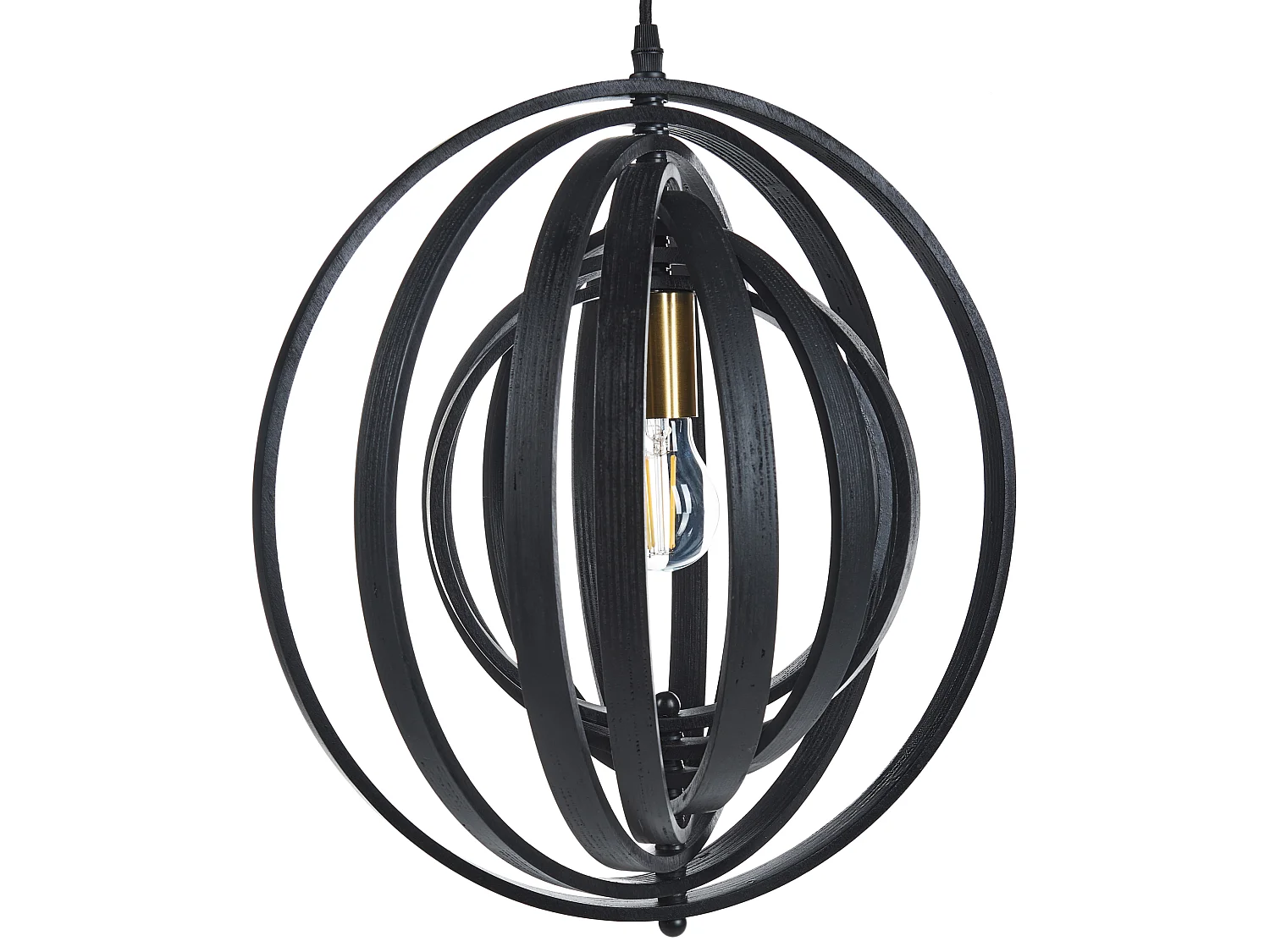 Lampe suspension MURRELL Bois de peuplier Noir