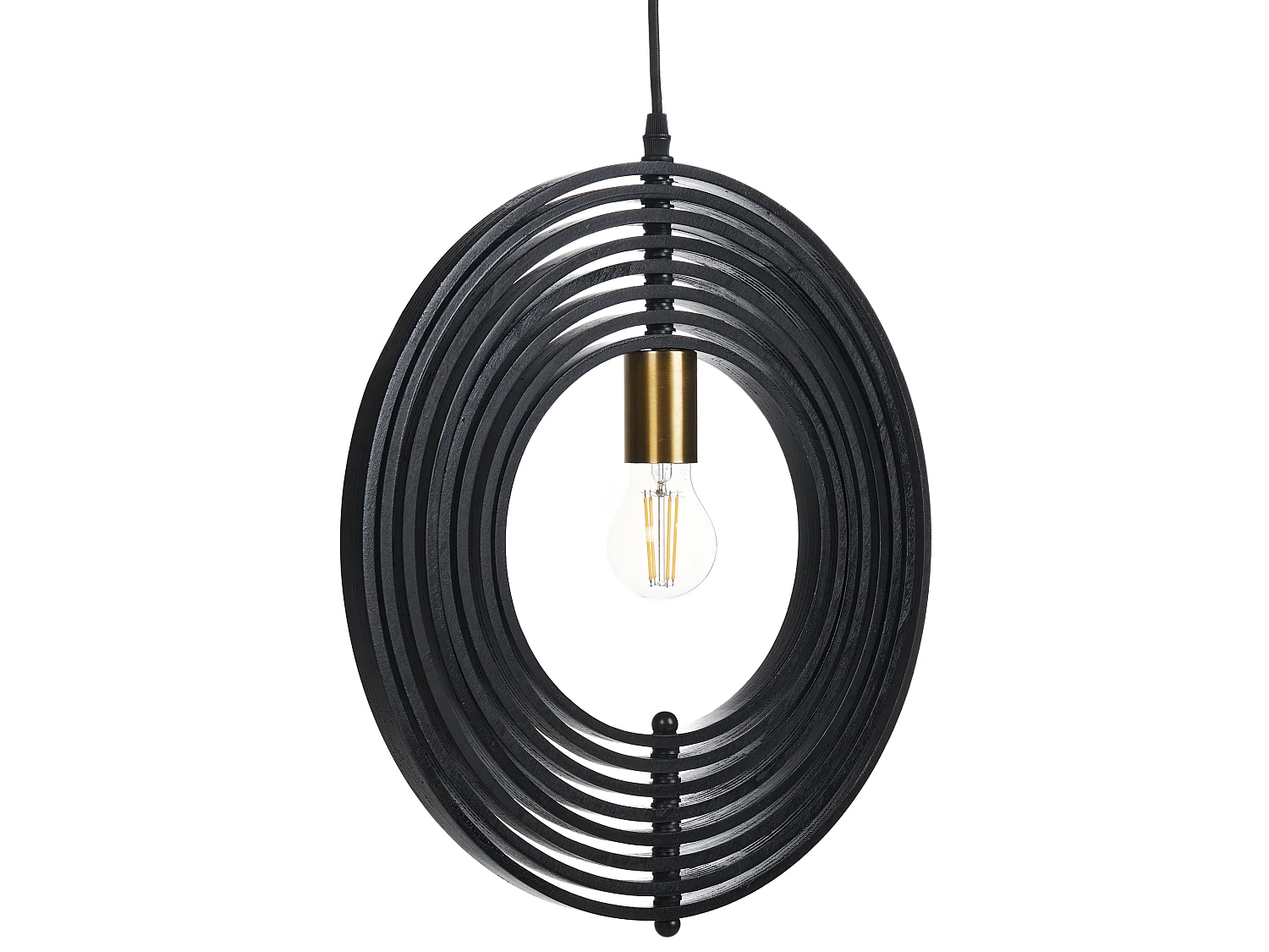 Lampe suspension MURRELL Bois de peuplier Noir