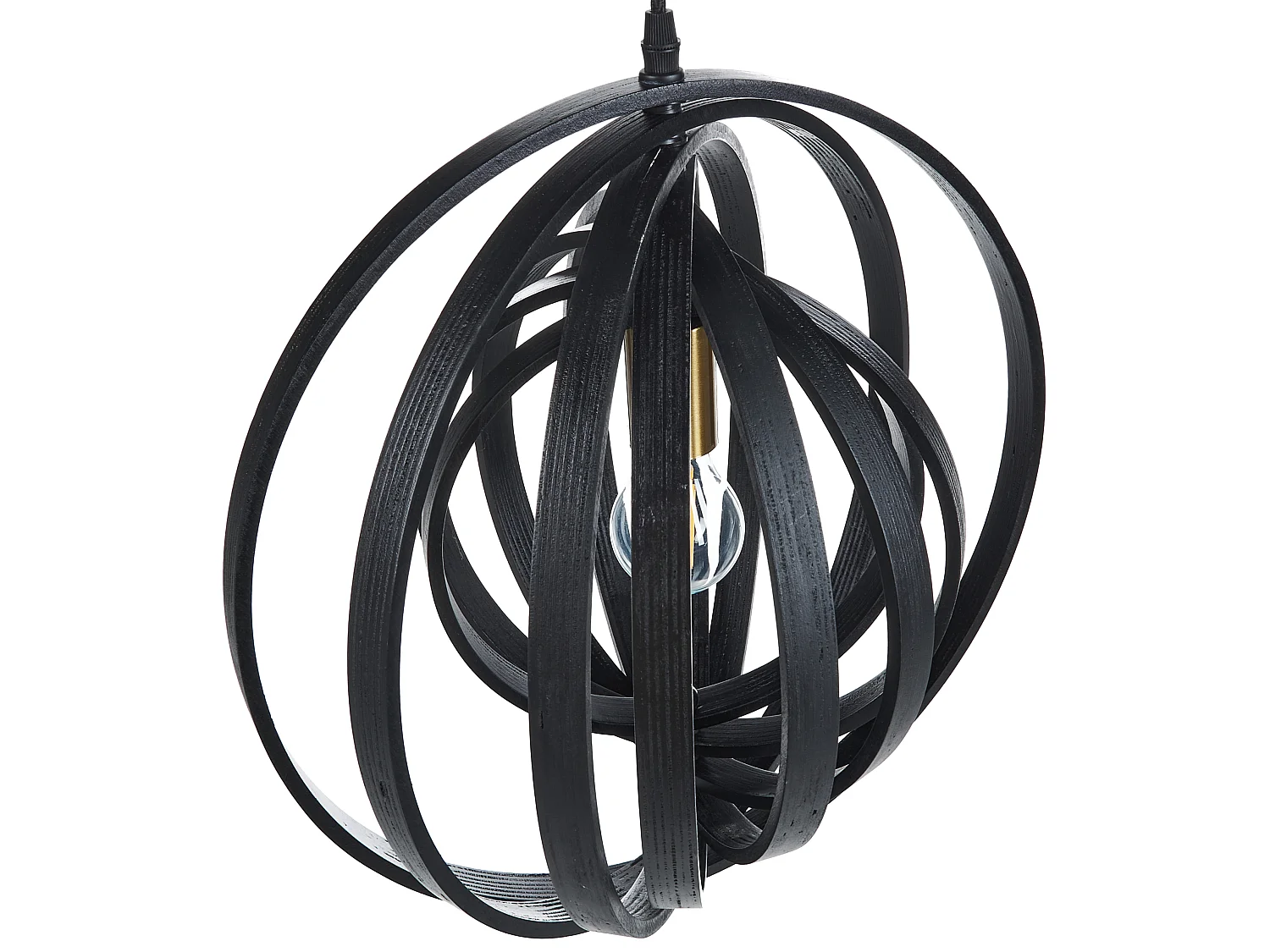 Lampe suspension MURRELL Bois de peuplier Noir