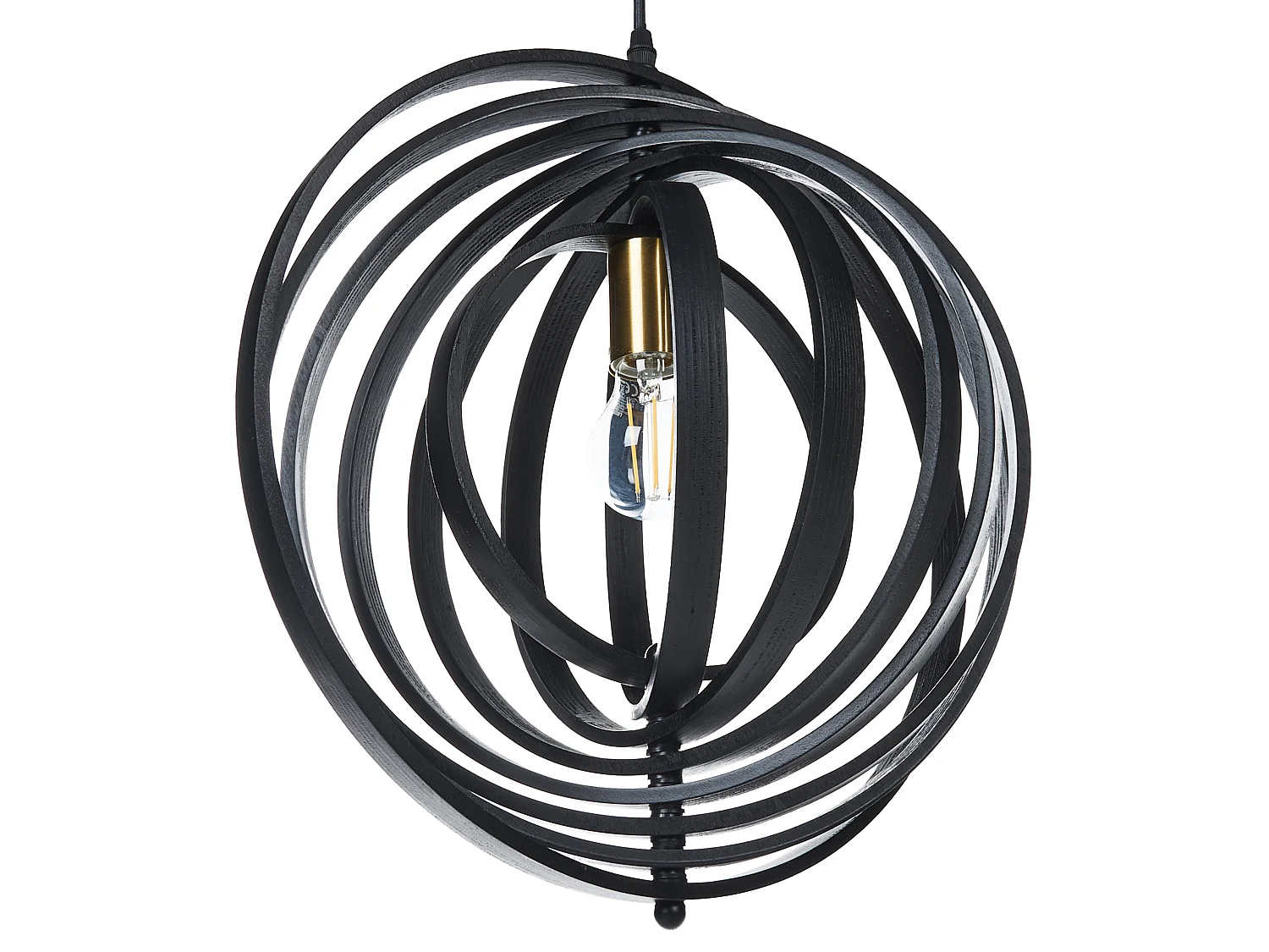 Lampe suspension MURRELL Bois de peuplier Noir