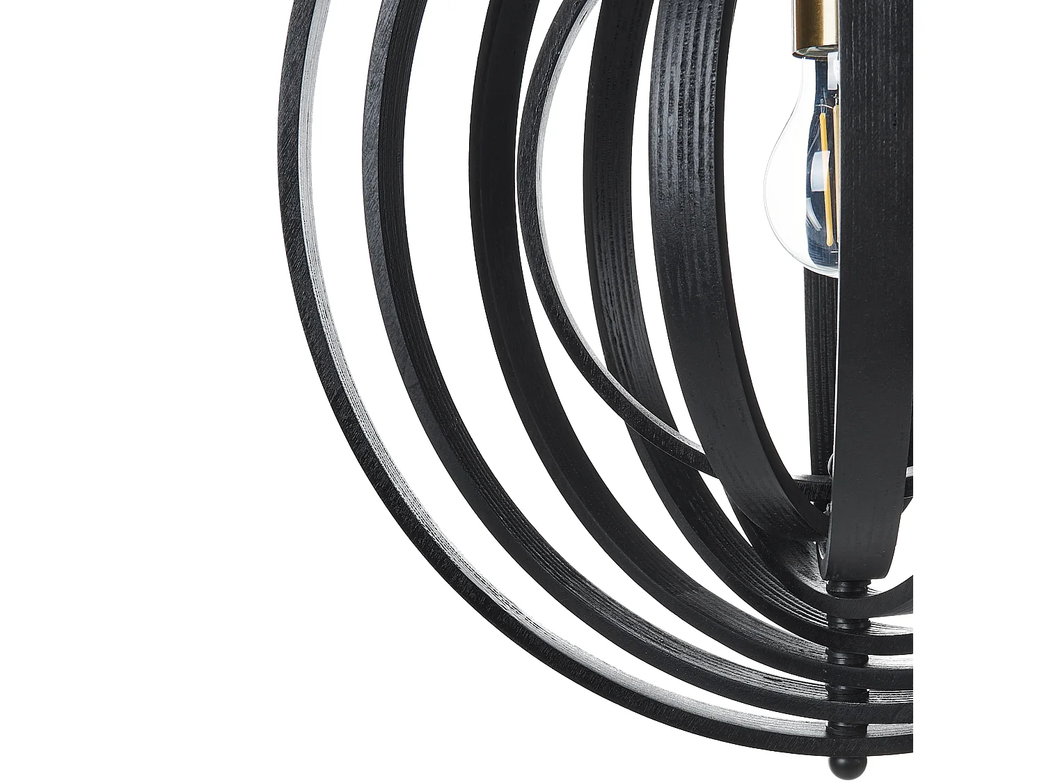 Lampe suspension MURRELL Bois de peuplier Noir