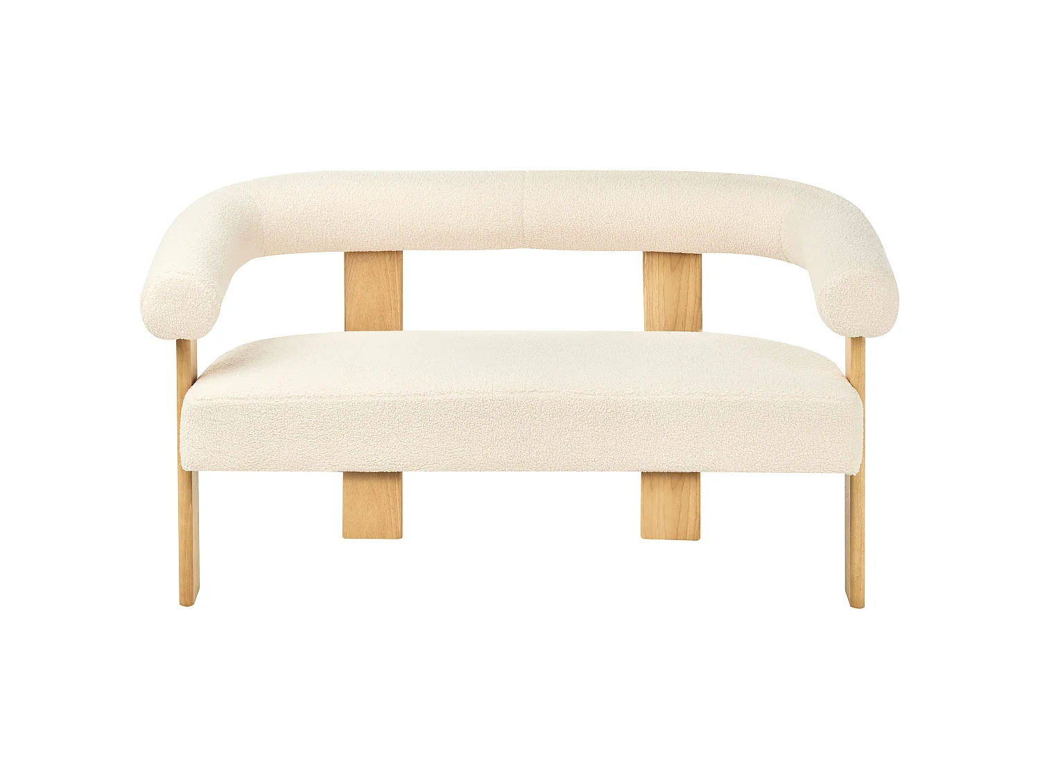 Ensemble de salon ILBRO Bouclé Blanc cassé/ Marron clair