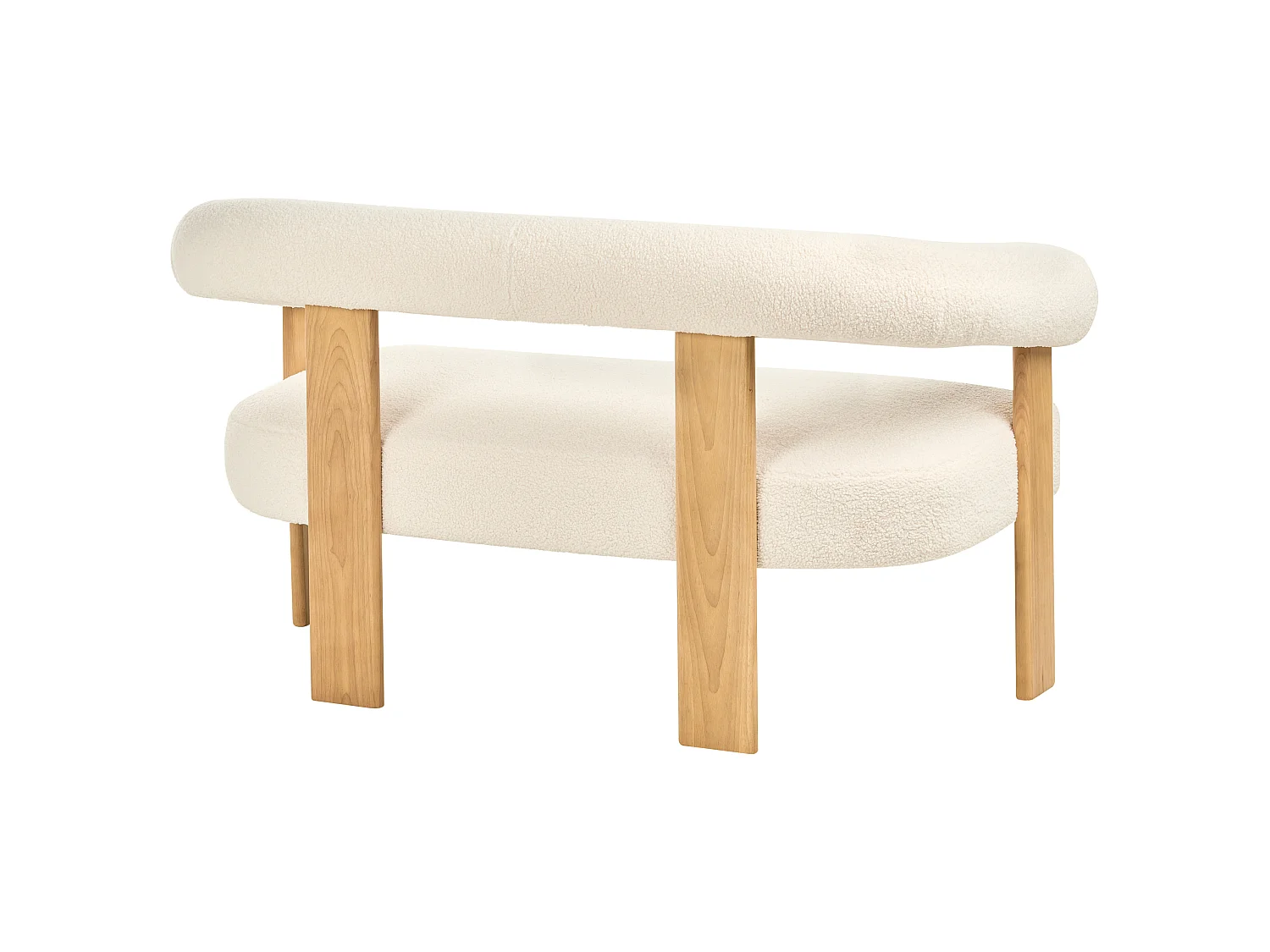 Ensemble de salon ILBRO Bouclé Blanc cassé/ Marron clair