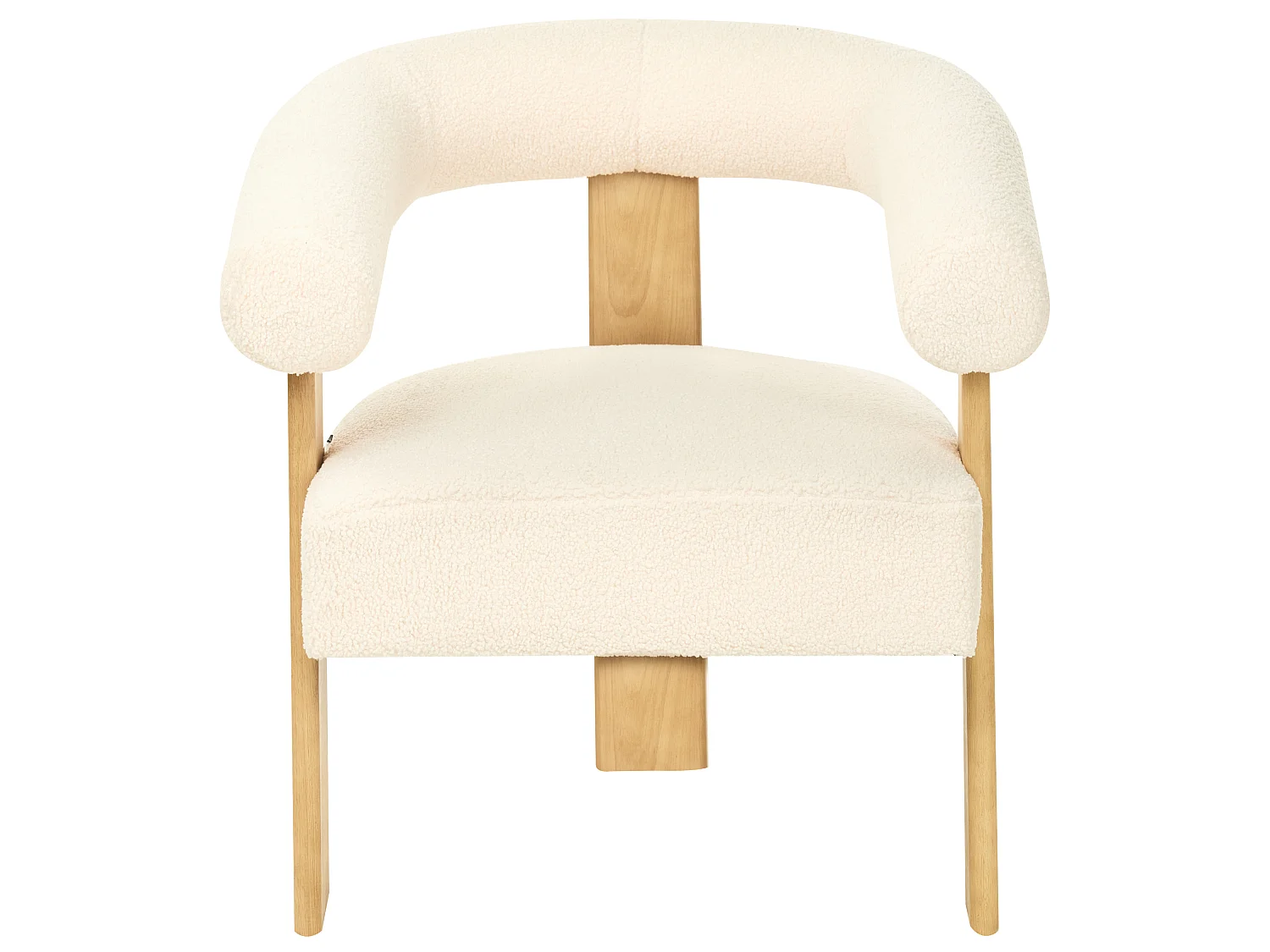 Ensemble de salon ILBRO Bouclé Blanc cassé/ Marron clair
