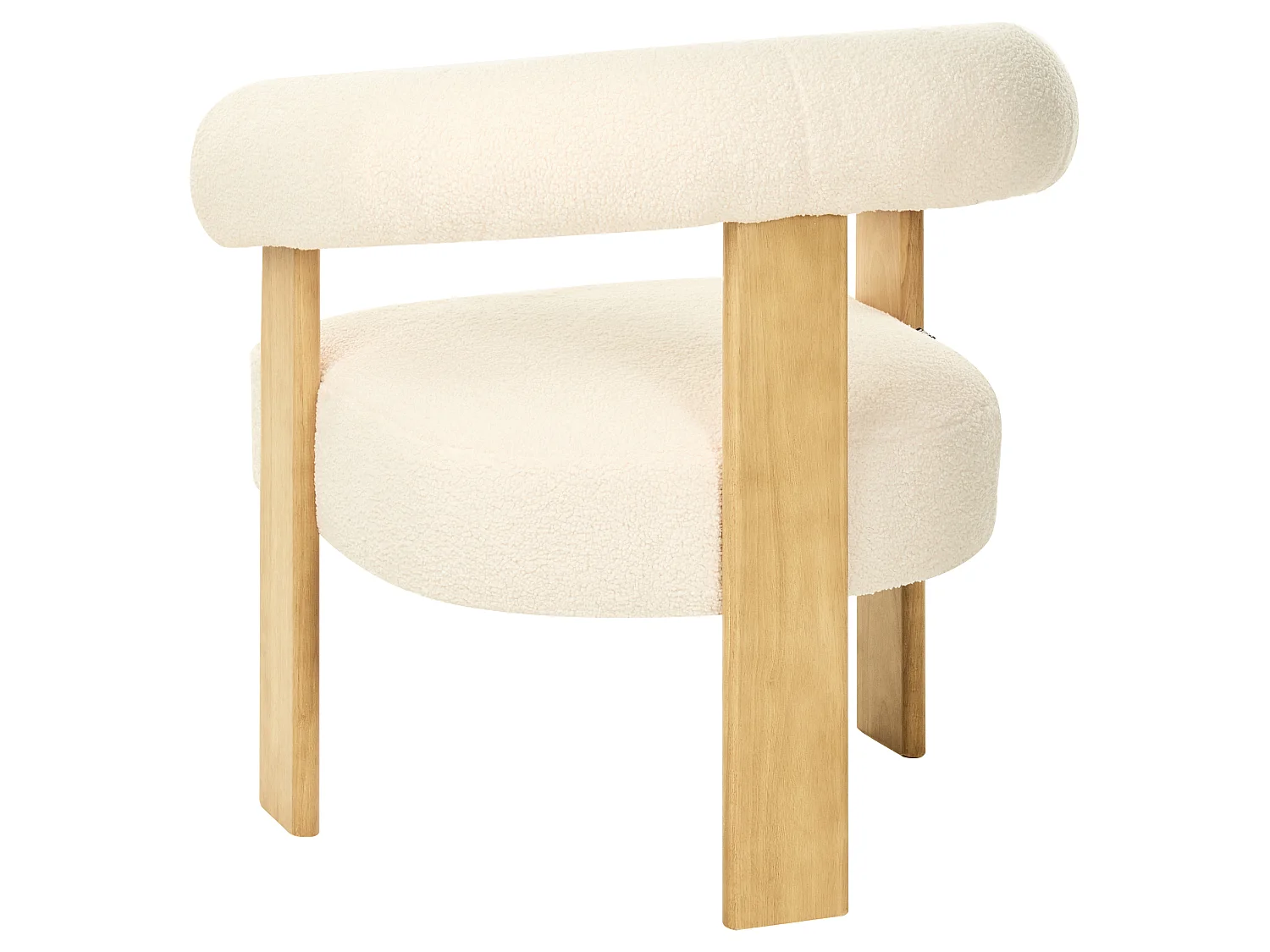 Ensemble de salon ILBRO Bouclé Blanc cassé/ Marron clair