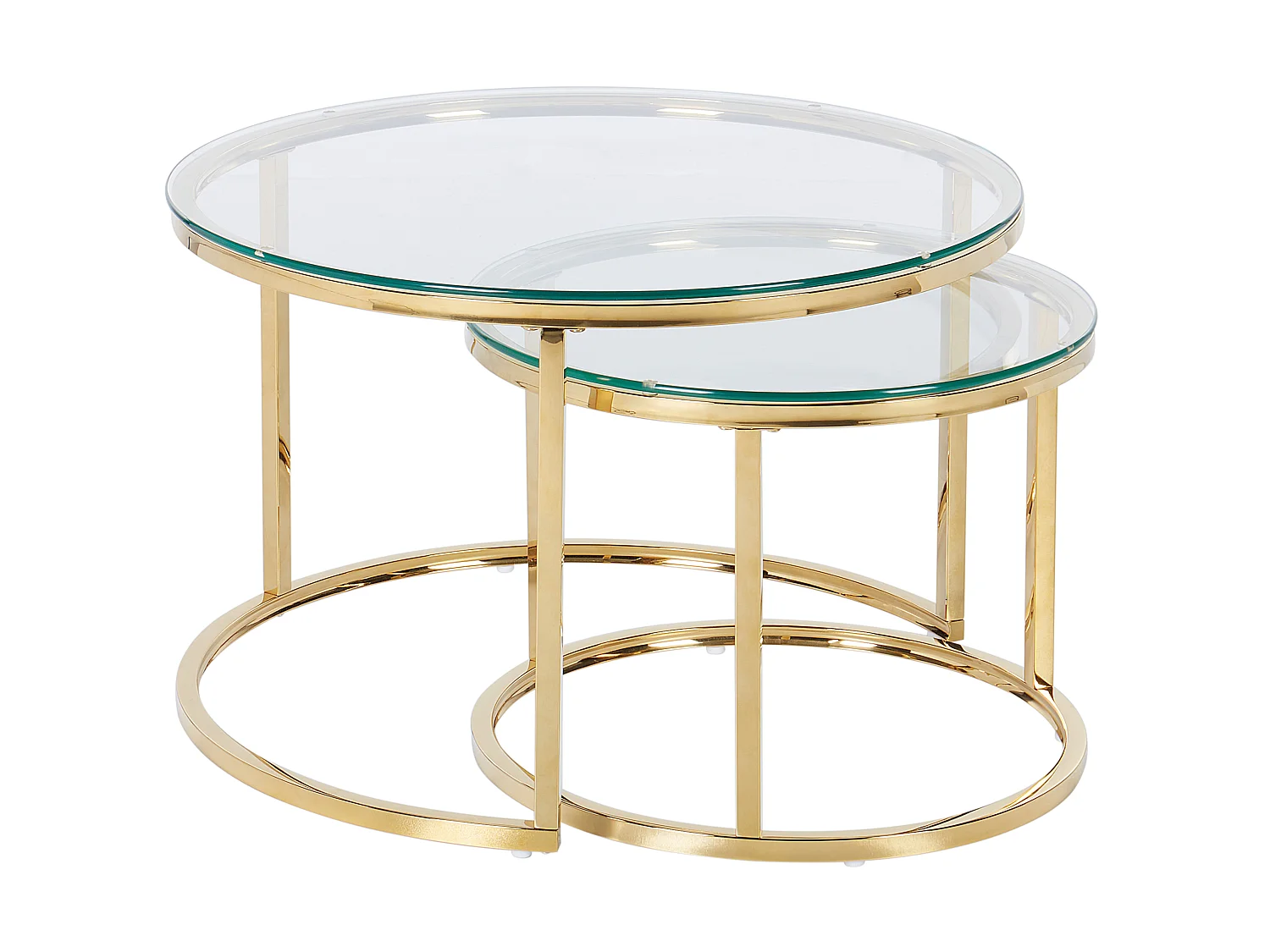 Set van 2 salontafels GRANGE Veiligheidsglas Goud