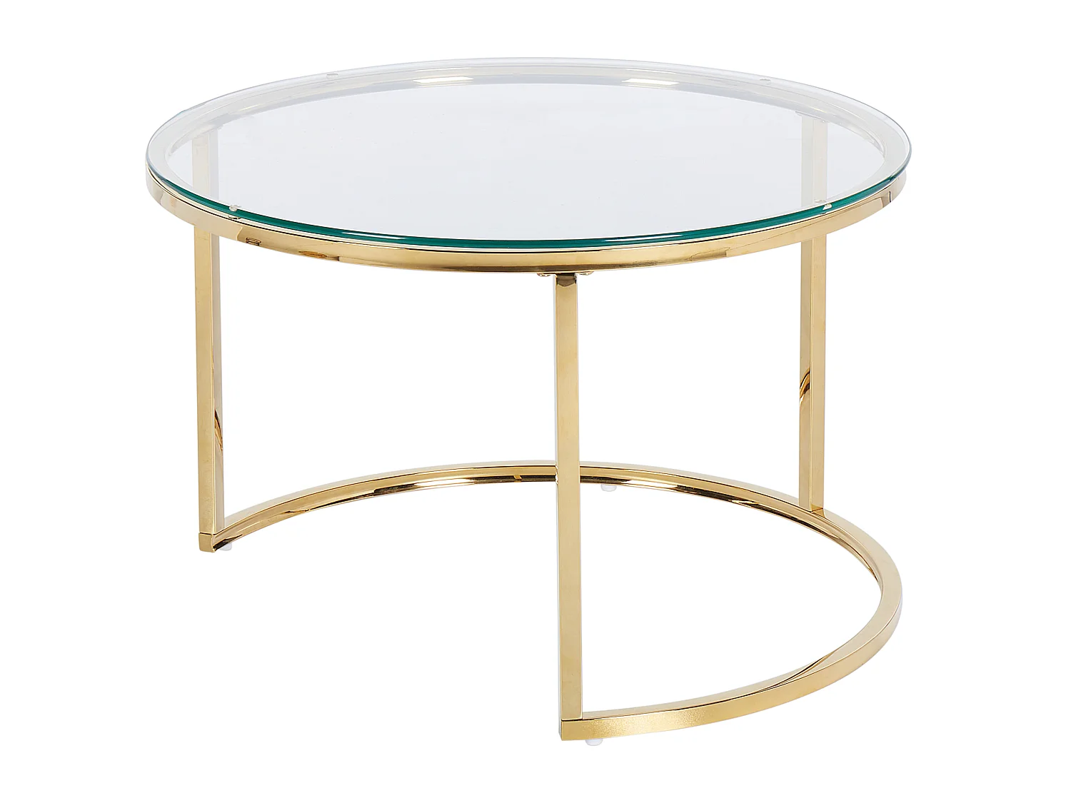 Set van 2 salontafels GRANGE Veiligheidsglas Goud