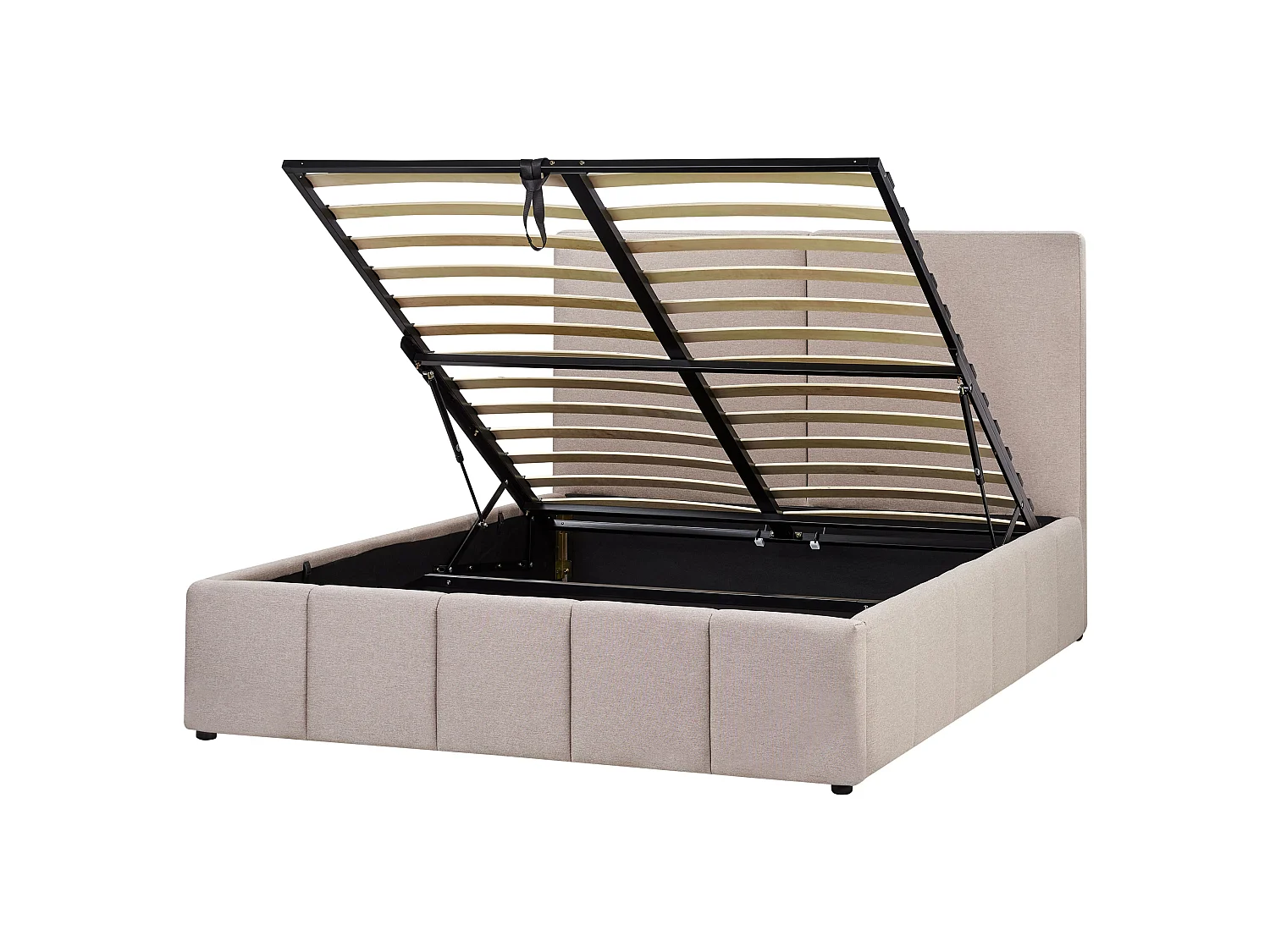 Letto contenitore Tessuto CASTELNAVET 160 x 200 cm Tortora