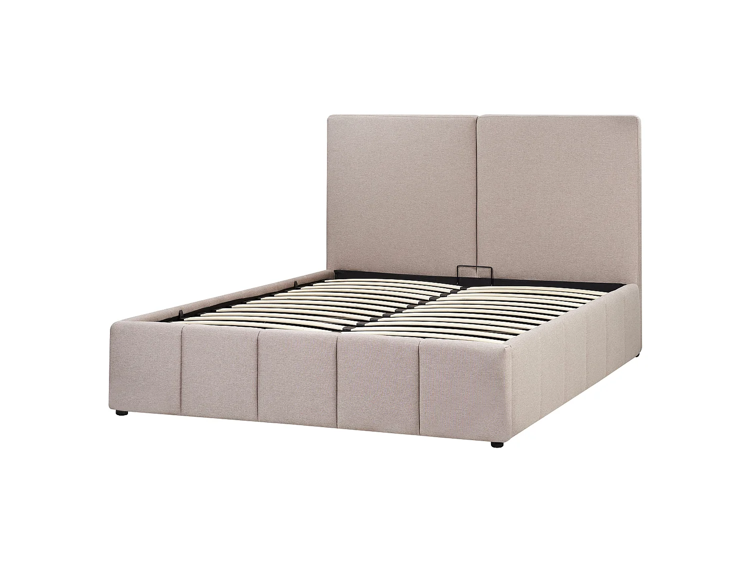 Letto contenitore Tessuto CASTELNAVET 160 x 200 cm Tortora