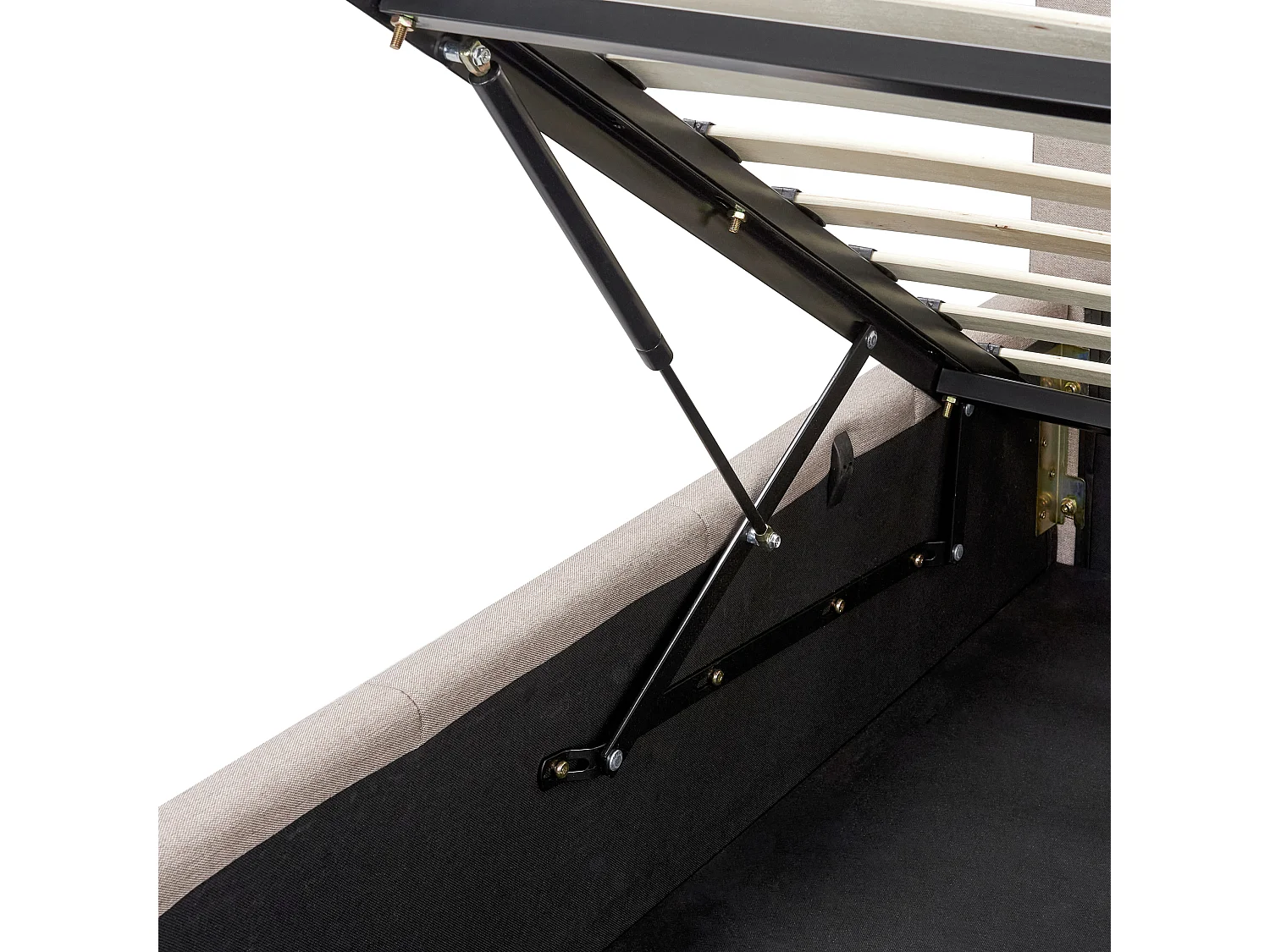 Letto contenitore Tessuto CASTELNAVET 160 x 200 cm Tortora