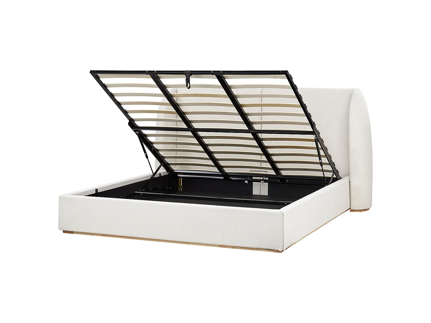 Letto contenitore Tessuto MONESTIER 180 x 200 cm Bianco sporco