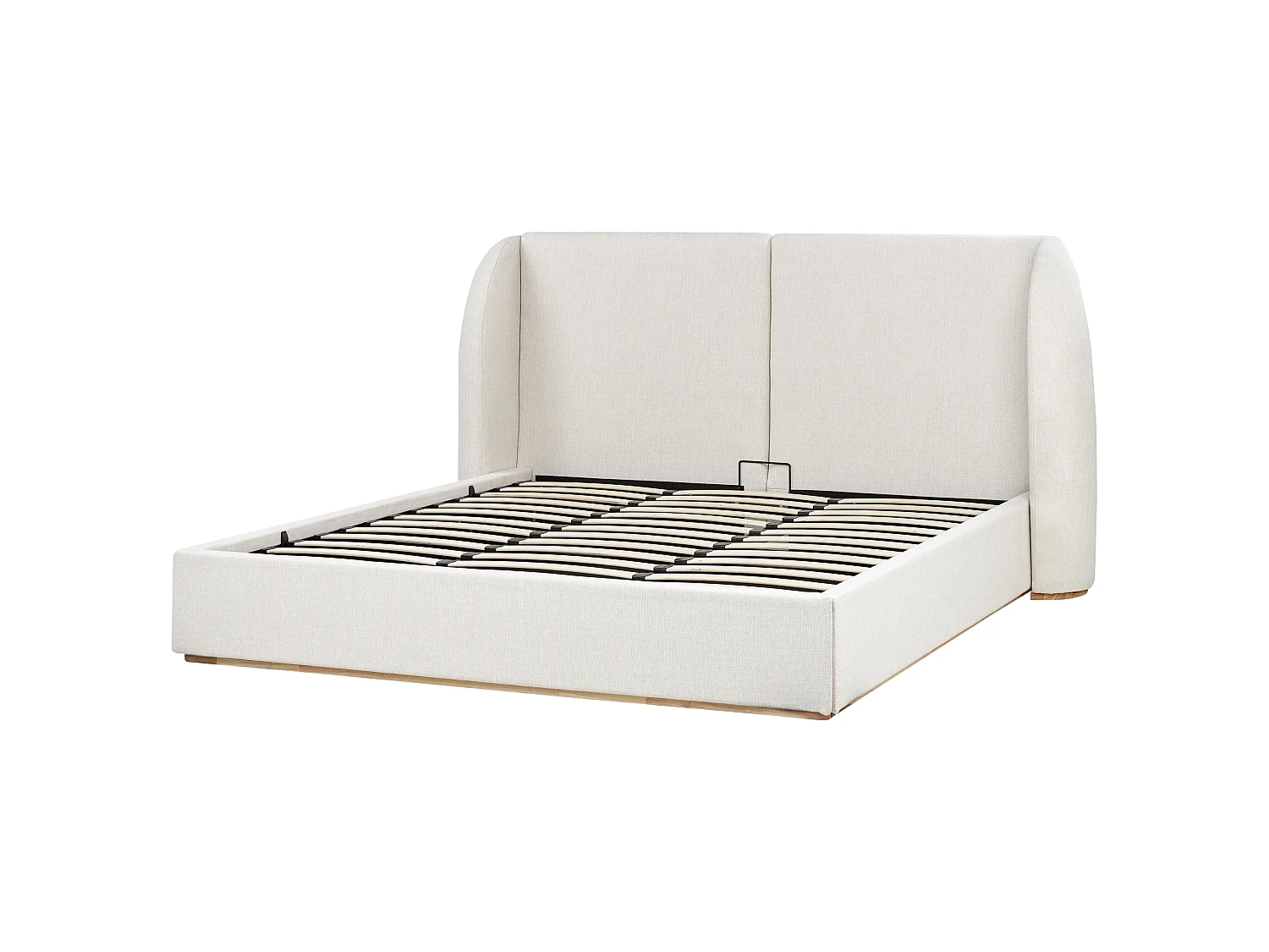 Letto contenitore Tessuto MONESTIER 180 x 200 cm Bianco sporco