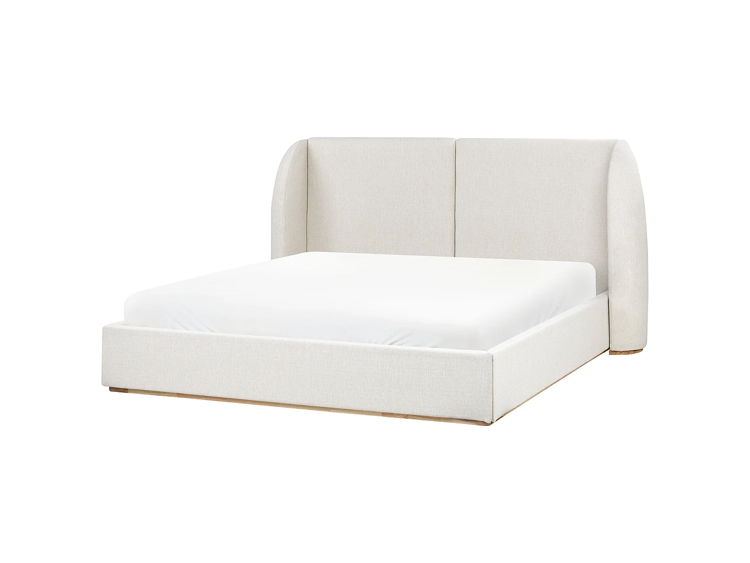 Letto contenitore Tessuto MONESTIER 180 x 200 cm Bianco sporco