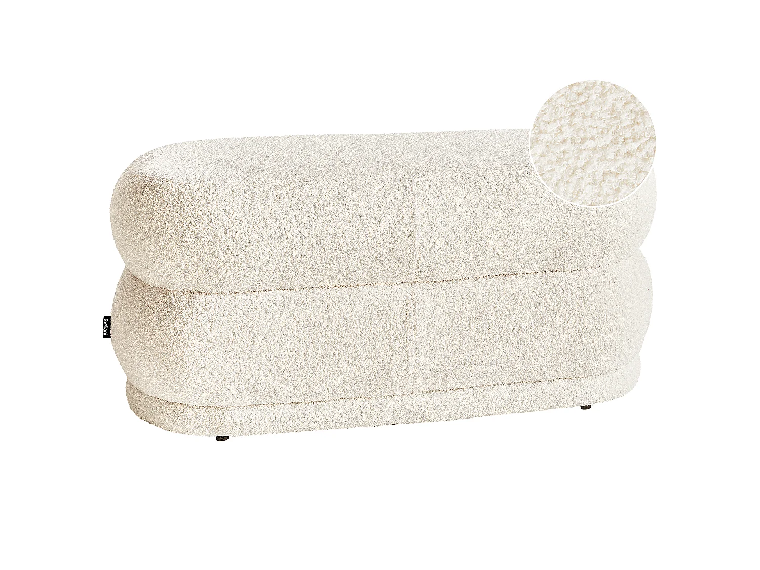 Banc ELLENDALE Bouclé Blanc cassé