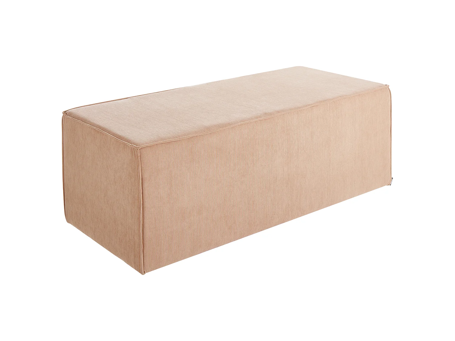 Pouf VINITA Velluto a coste Beige 120 cm 55 cm 43 cm