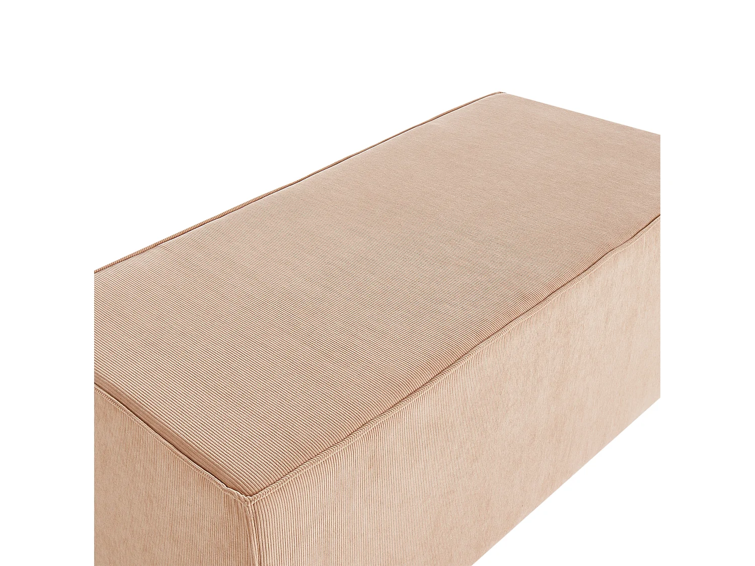 Pouf VINITA Velluto a coste Beige 120 cm 55 cm 43 cm