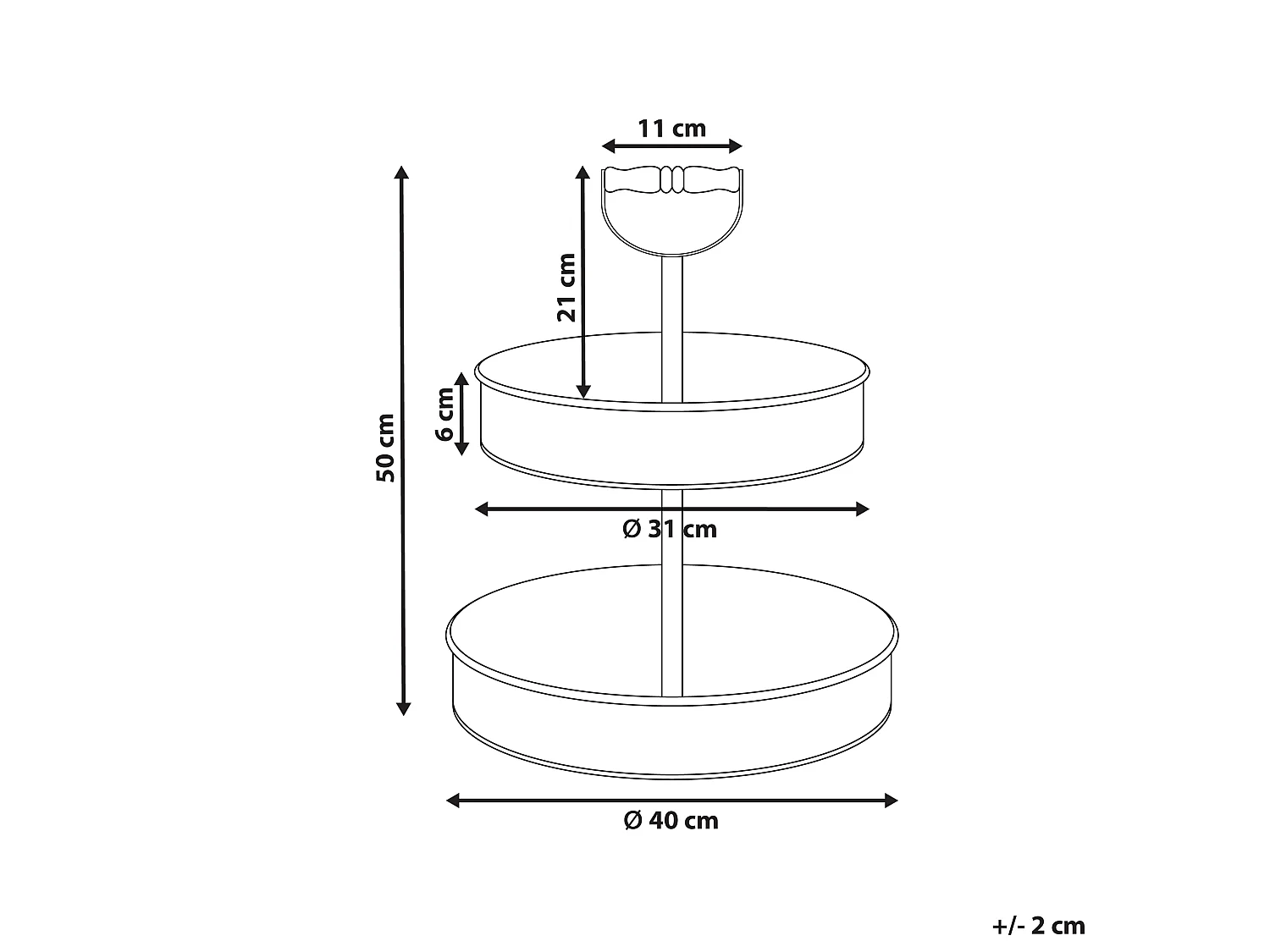 Support à gâteaux à 2 niveaux KOUIGN Argenté