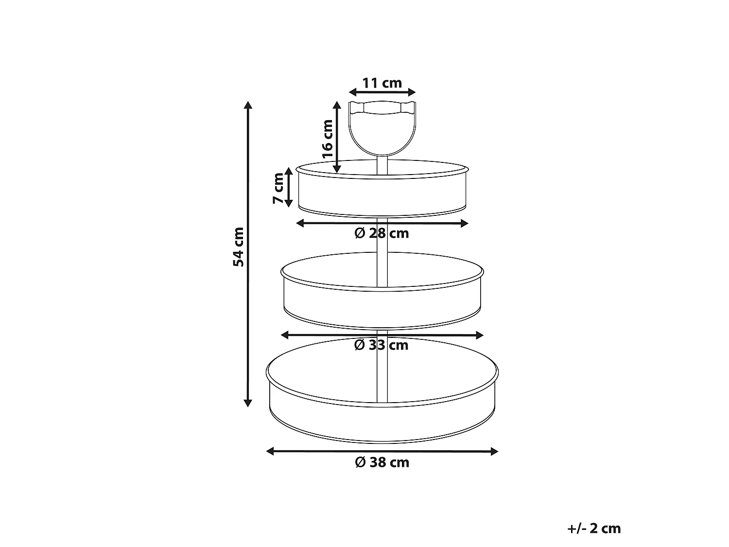 Support à gâteaux à 3 niveaux KOUIGN Argenté