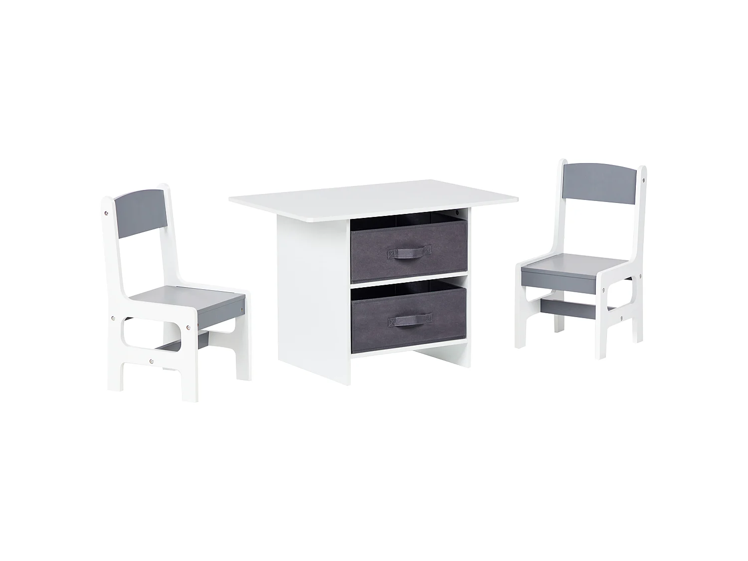 Conjunto de mesa y 2 sillas infantiles blanco YALGOO