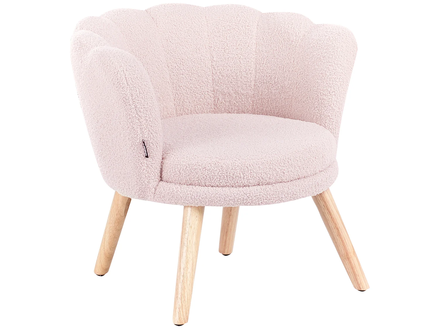 Fauteuil pour enfants en bouclé rose pastel HALBY