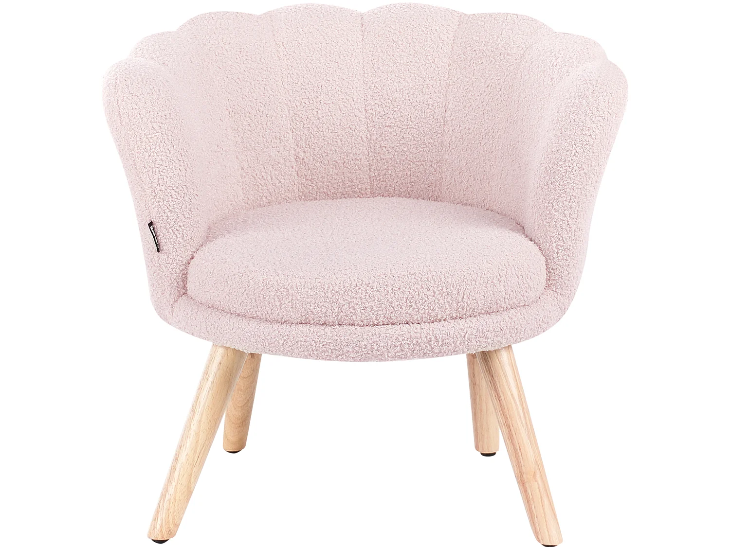 Fauteuil pour enfants en bouclé rose pastel HALBY