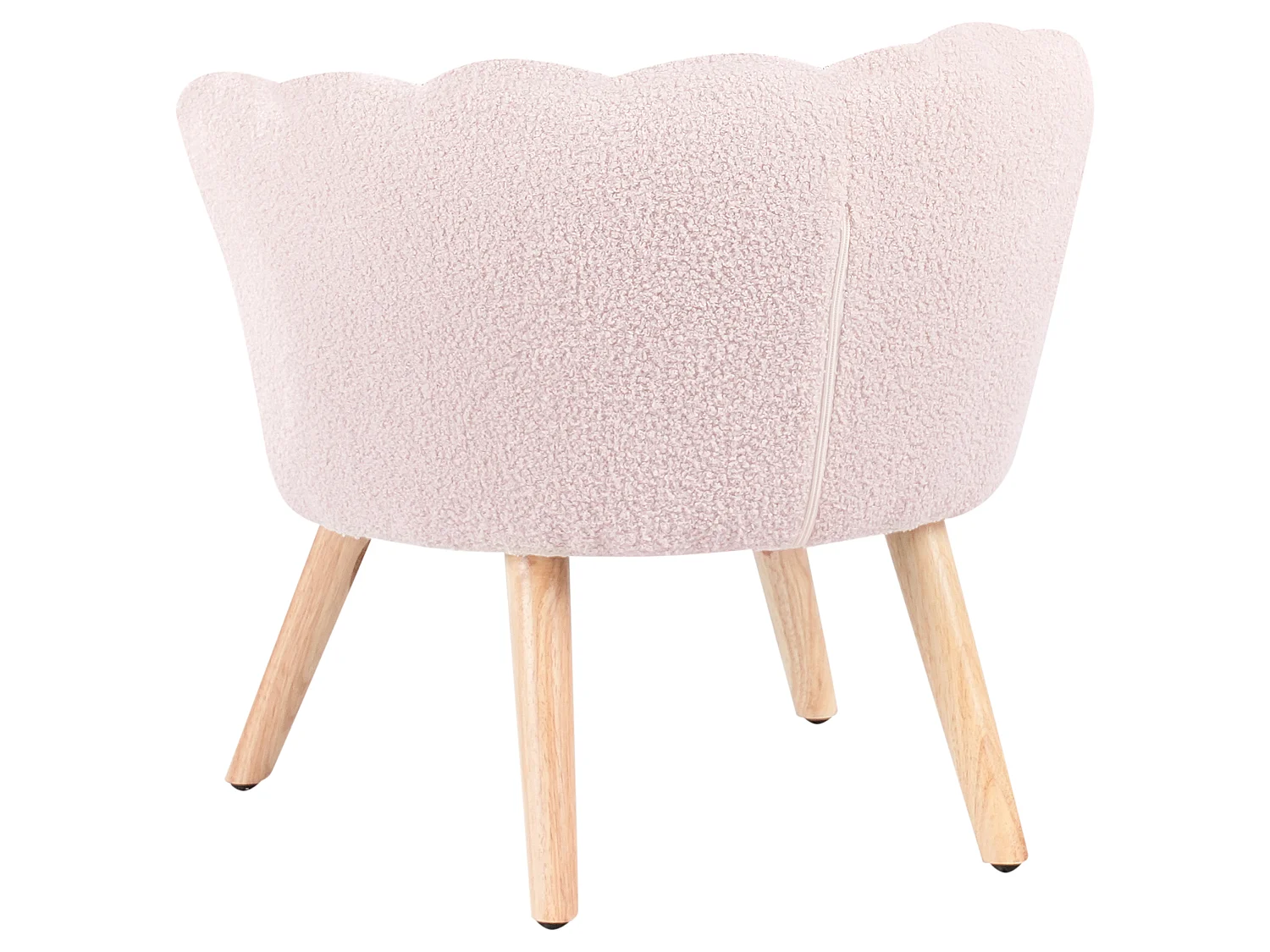 Fauteuil pour enfants en bouclé rose pastel HALBY