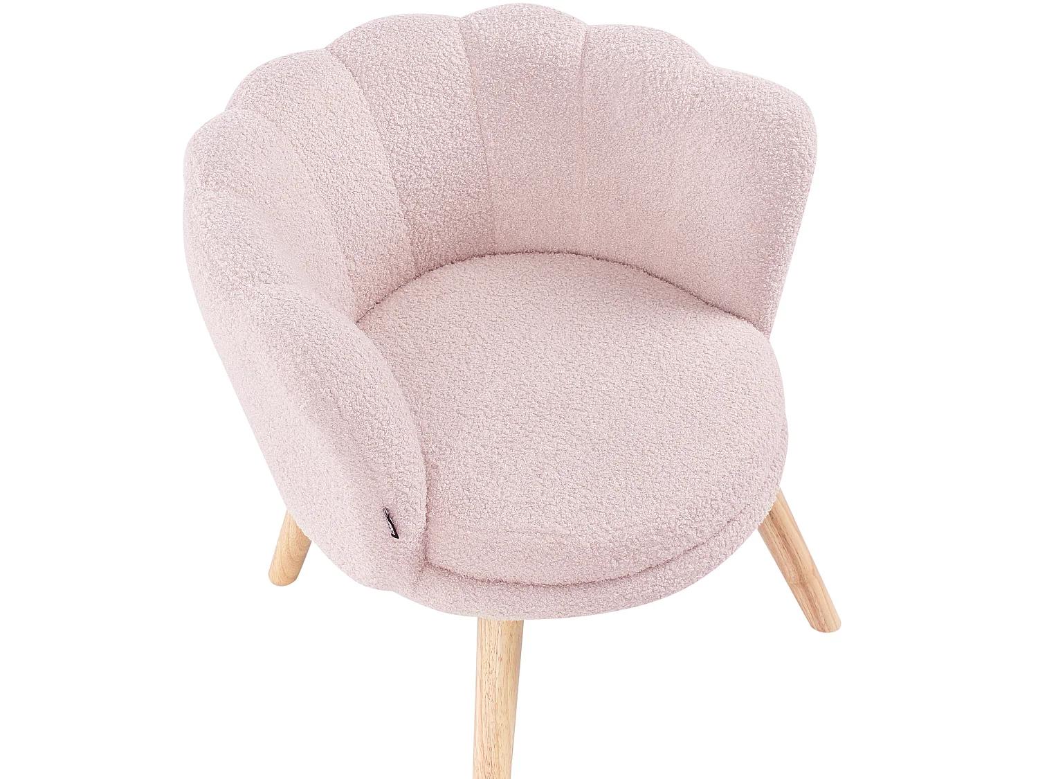 Fauteuil pour enfants en bouclé rose pastel HALBY