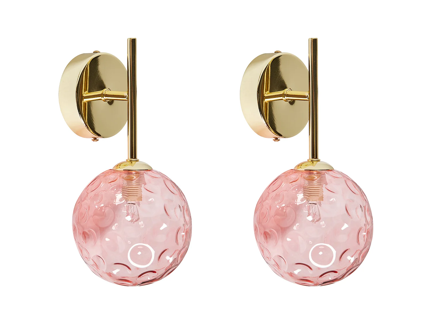 Lot de 2 lampes murales ANADYR Verre Rose