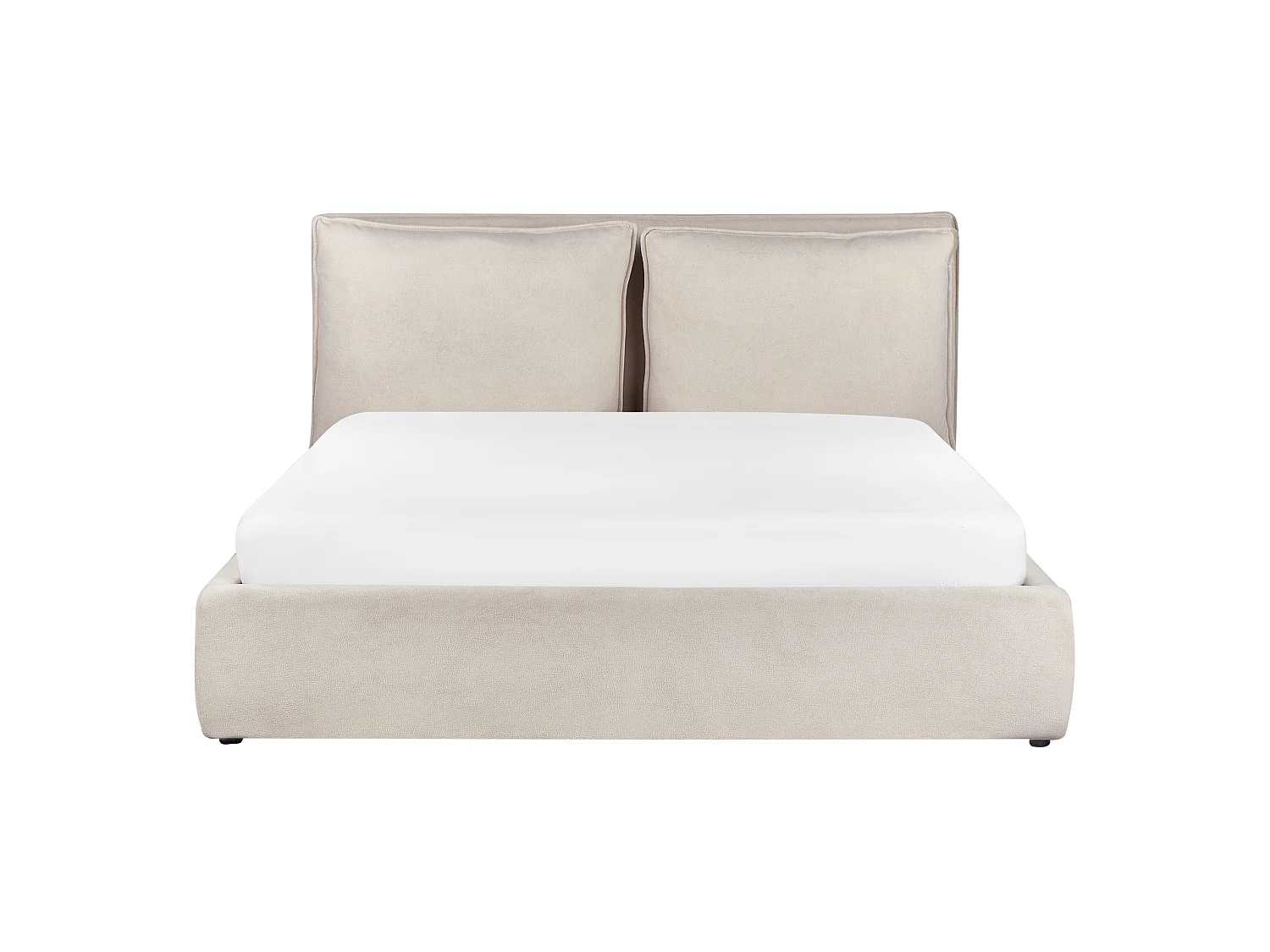 Cama baú Tecido BAJONNA 160 x 200 cm Creme claro