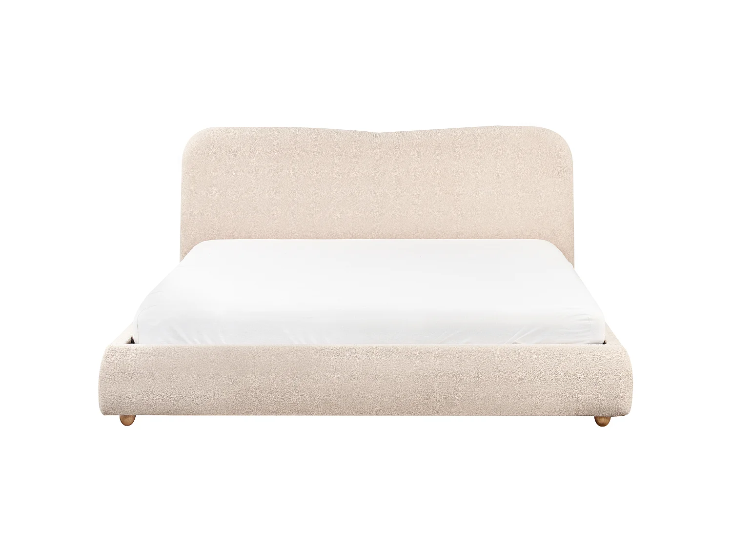 Lit ottoman Bouclé BLAGNAC 180 x 200 cm Beige clair