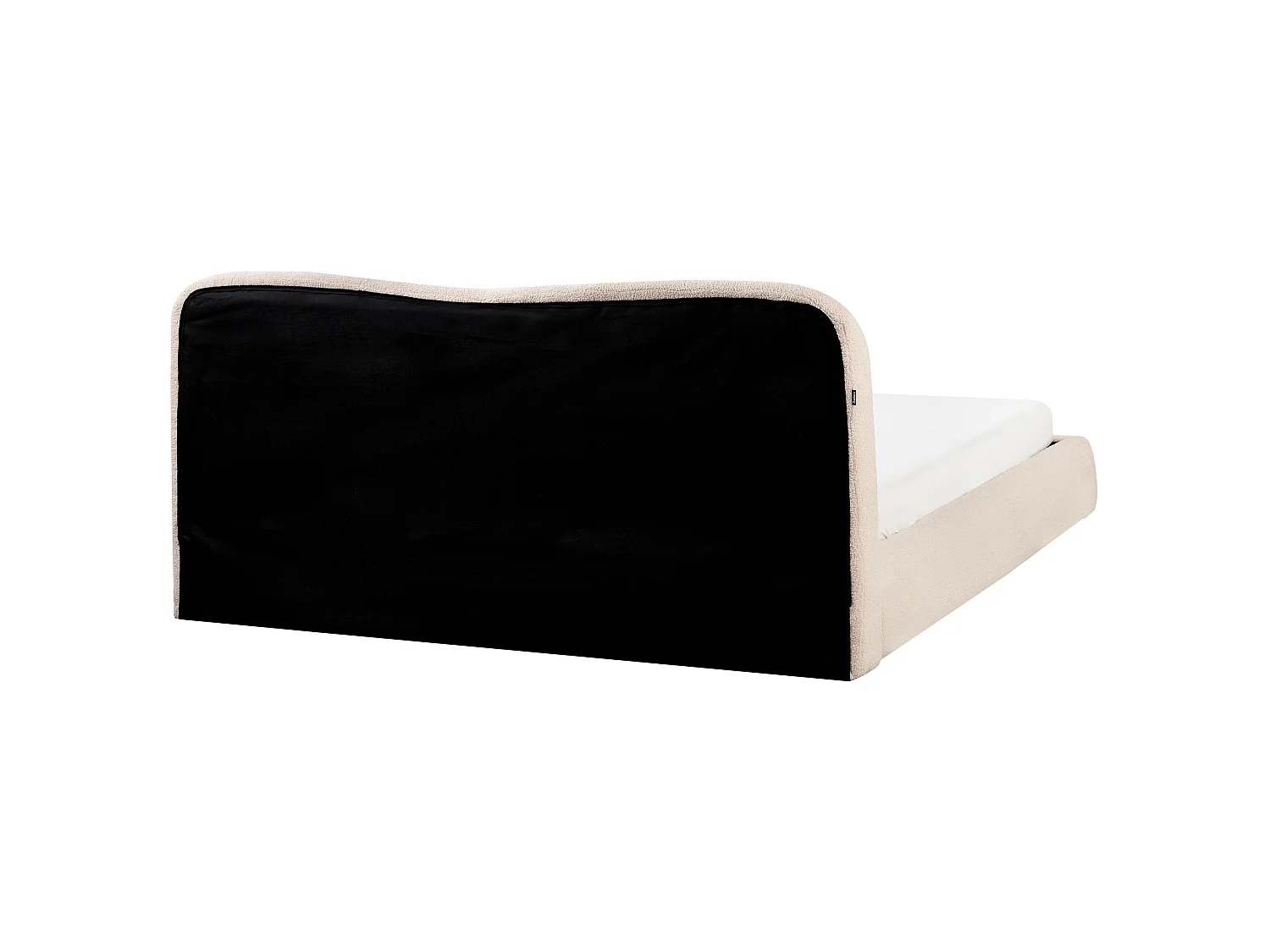 Lit ottoman Bouclé BLAGNAC 180 x 200 cm Beige clair