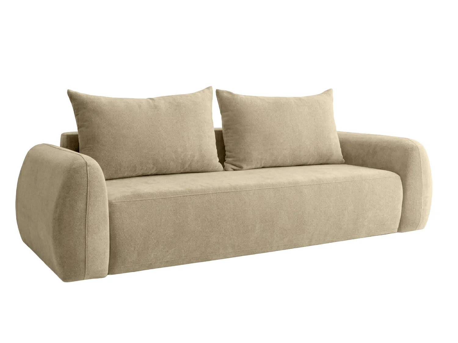 Canapé convertible avec coffre de rangement, tissu Doha, Beige, HELA