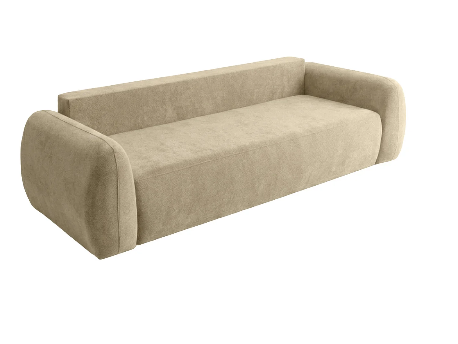 Canapé convertible avec coffre de rangement, tissu Doha, Beige, HELA