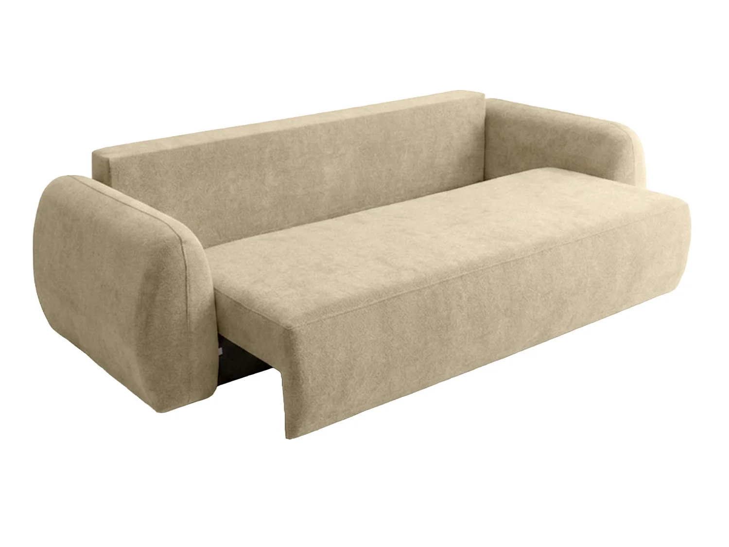 Canapé convertible avec coffre de rangement, tissu Doha, Beige, HELA