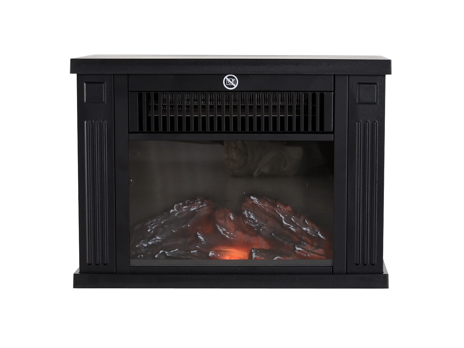 Parrot Uncle Cheminée électrique noire avec effet flamme, chauffage 600/1200 W, poêle compact sur pieds