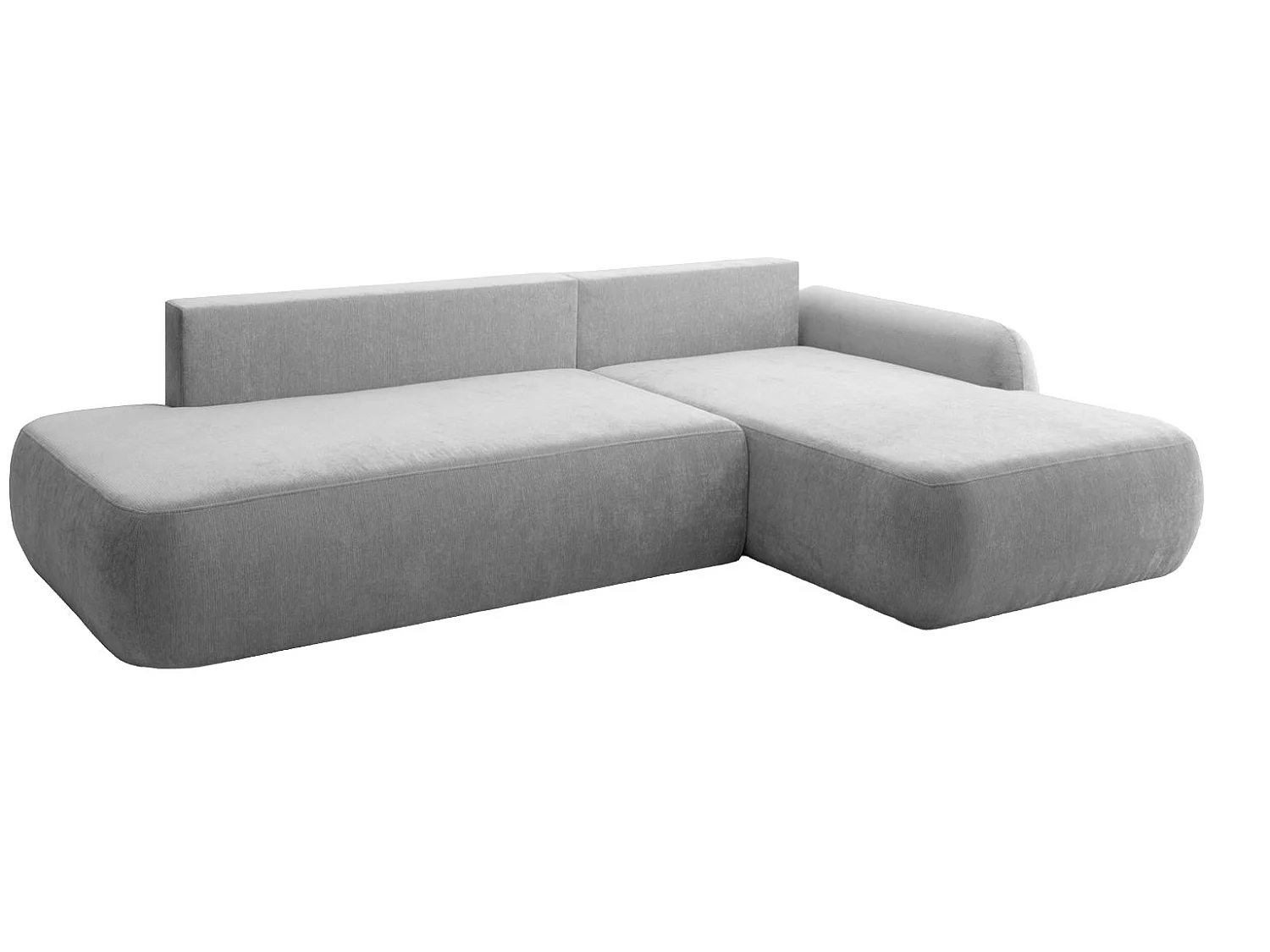 Canapé d'angle convertible avec coffre de rangement, velours Vena, Gris, Angle droit, HELA I
