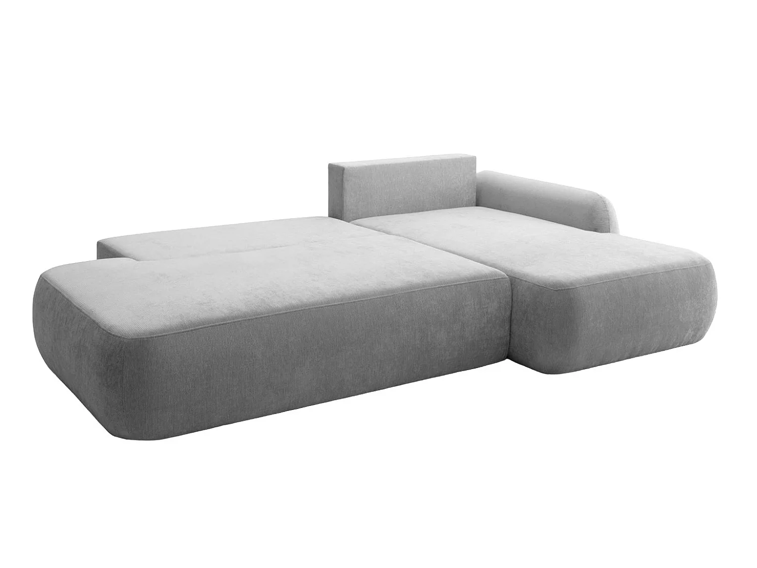 Canapé d'angle convertible avec coffre de rangement, velours Vena, Gris, Angle droit, HELA I