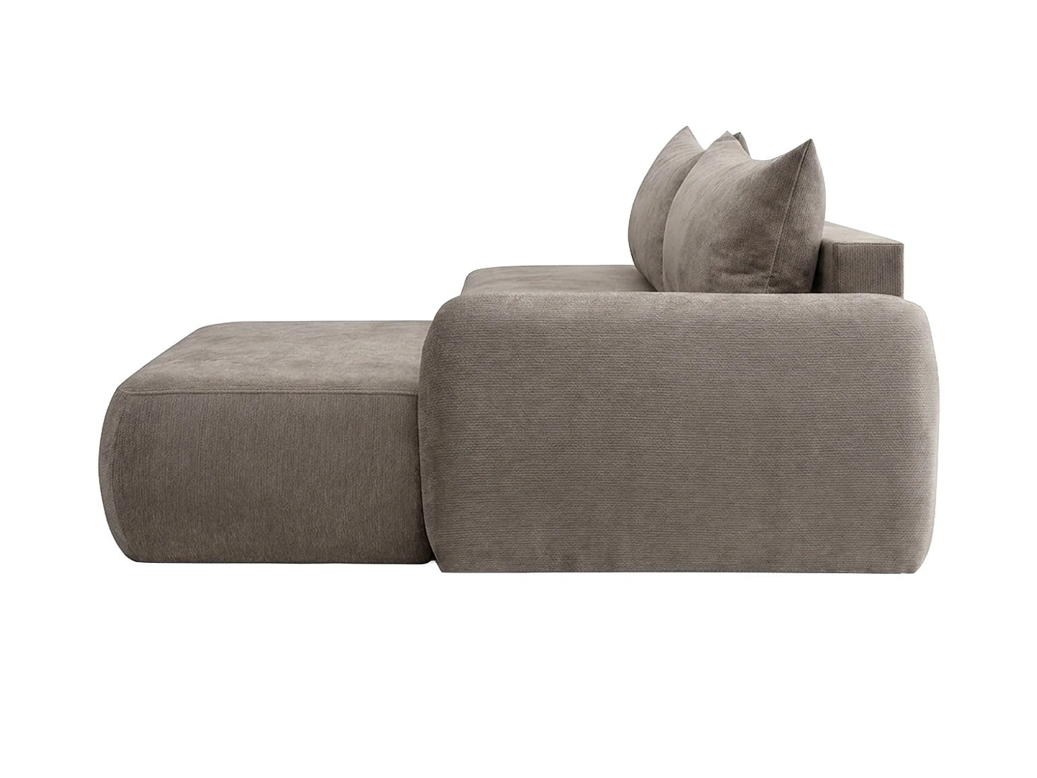 Canapé d'angle convertible avec coffre de rangement, velours Vena, Beige, Angle droit, HELA I