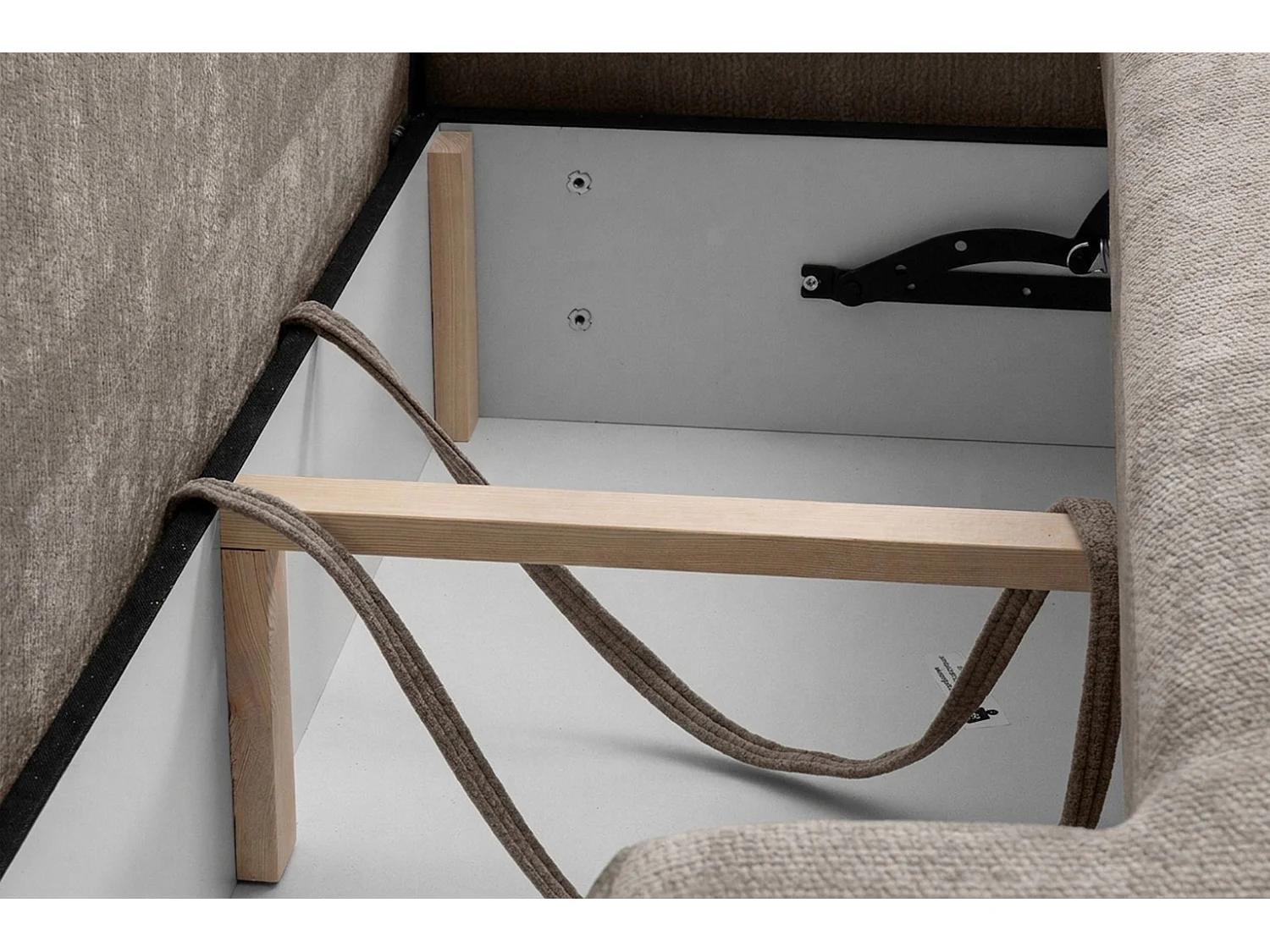 Canapé d'angle convertible avec coffre de rangement, velours Vena, Beige, Angle droit, HELA I