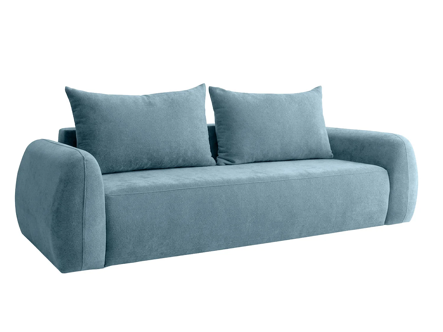 Sofa z funkcją spania i pojemnikiem, tkanina Doha, Niebieski, HELA